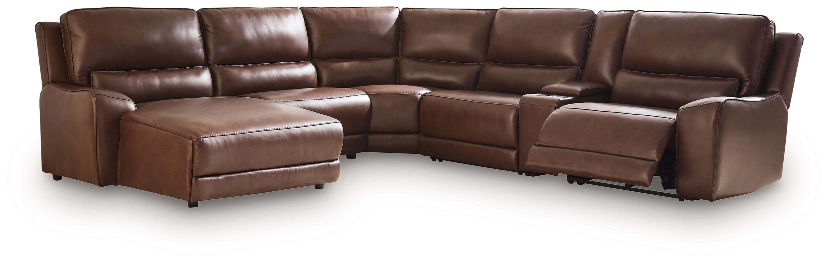 6-Piece Power Reclining Sectional With LAF Press Back Power Chaise · Canyon