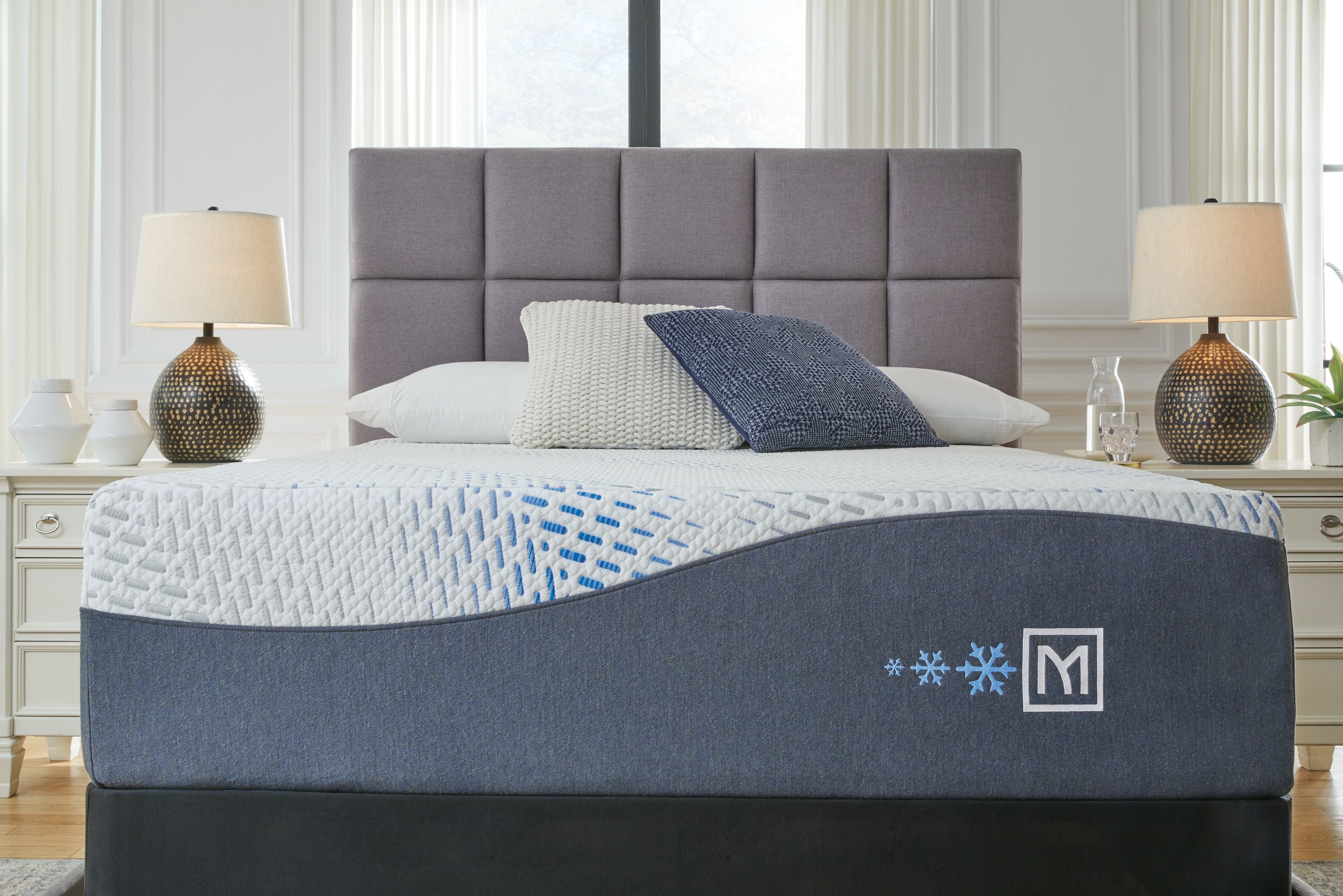 Millennium - 2 Pc. - Luxury Plush Gel Latex Hybrid California King Mattress, Foundation - White