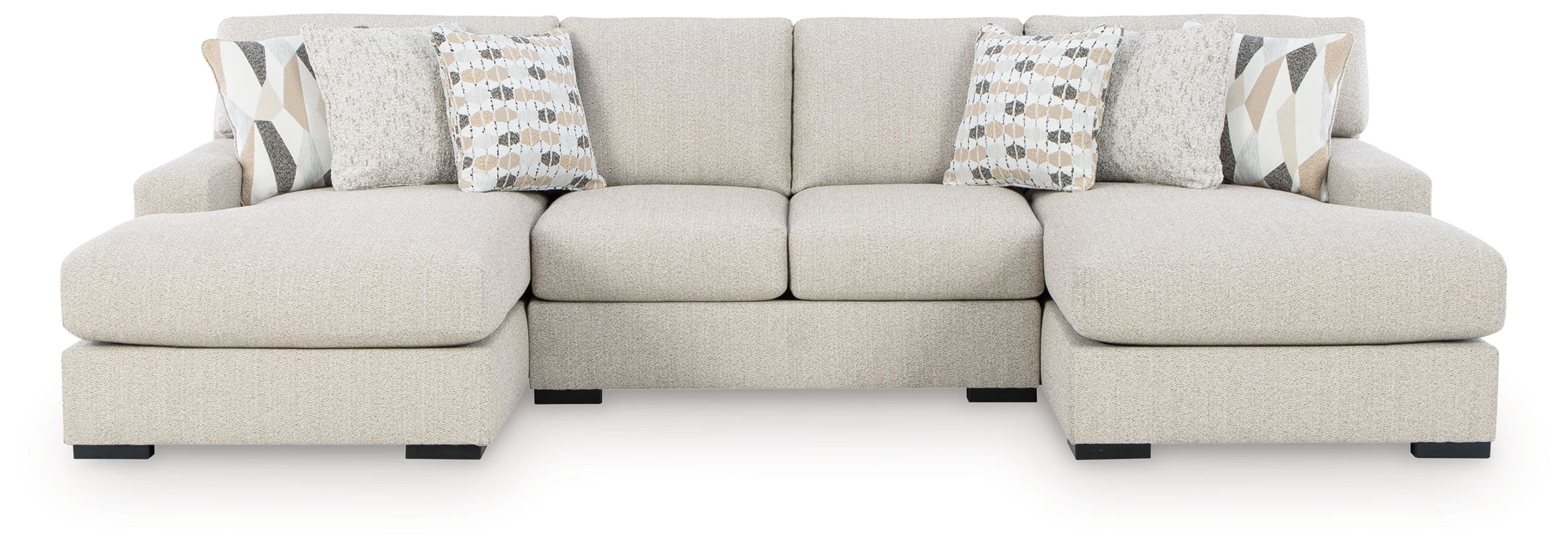 3-Piece Double Chaise Sectional With Armless Loveseat