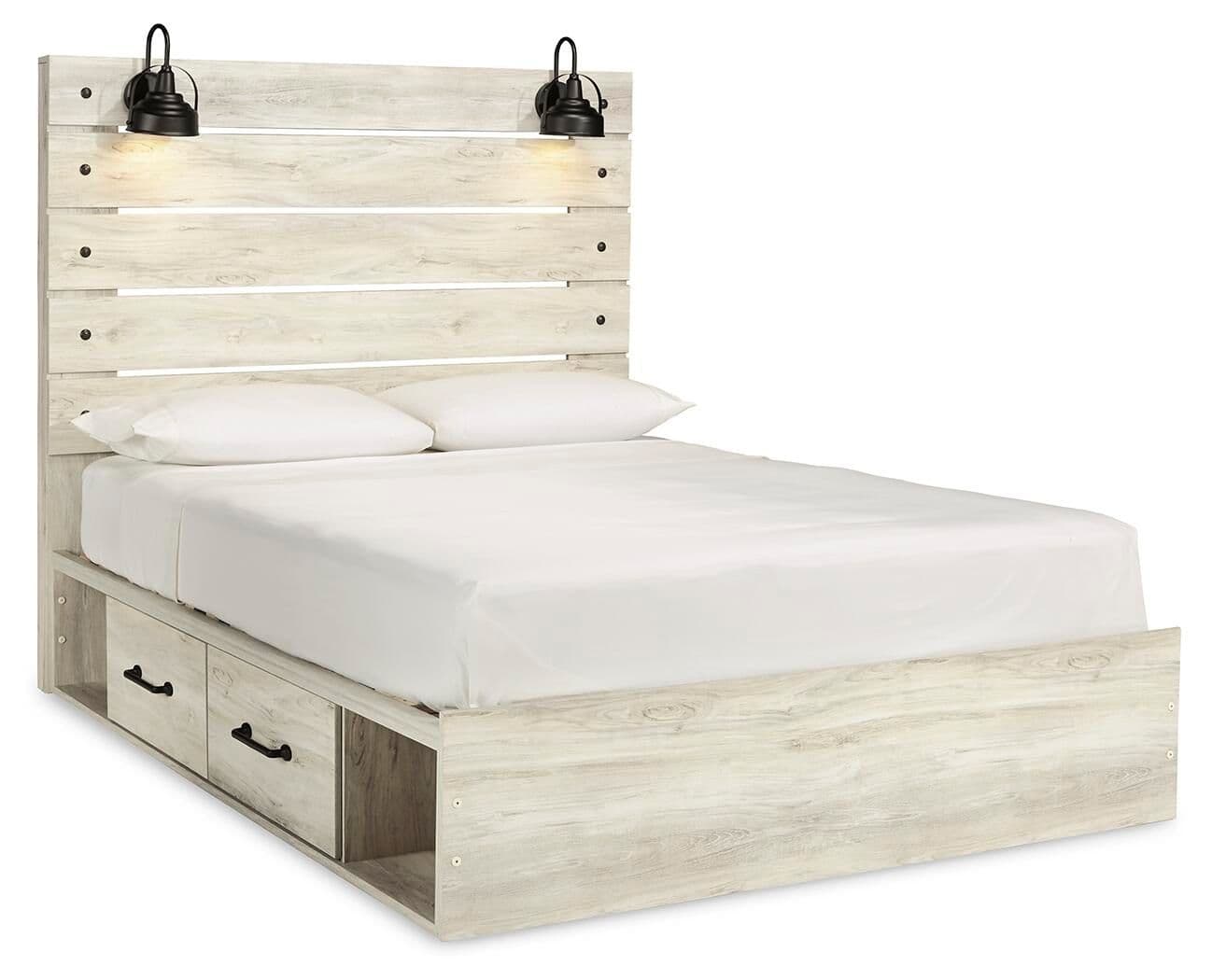 Cambeck - Queen Panel Bed With 4 Storage Drawers - Whitewash