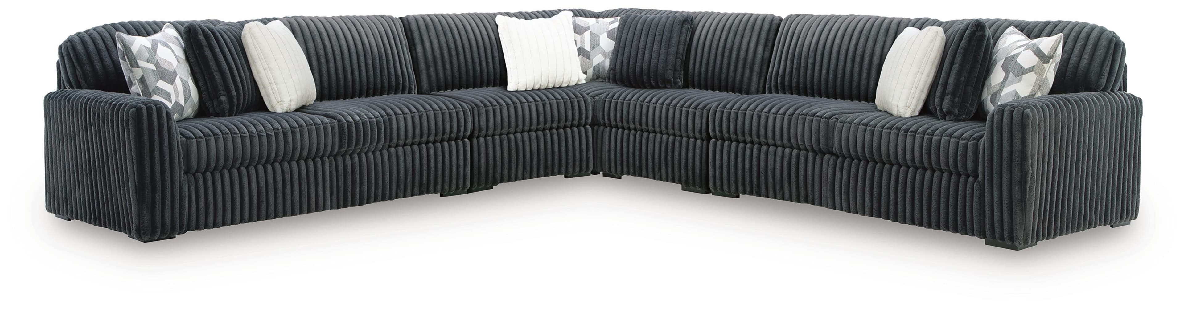 5-Piece Sectional With LAF / RAF Sofa And 2 Armless Chairs · Gunmetal