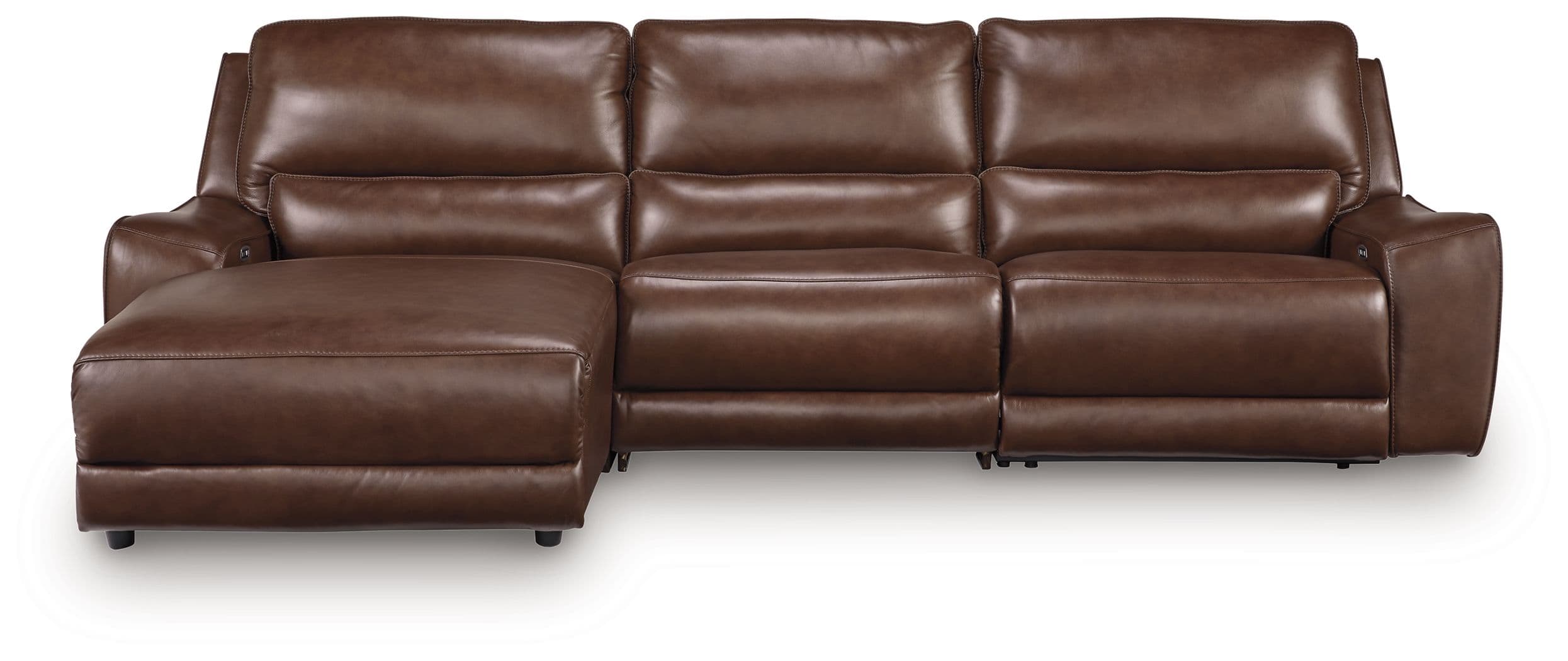 3-Piece Power Reclining Sofa With LAF Press Back Power Chaise · Canyon