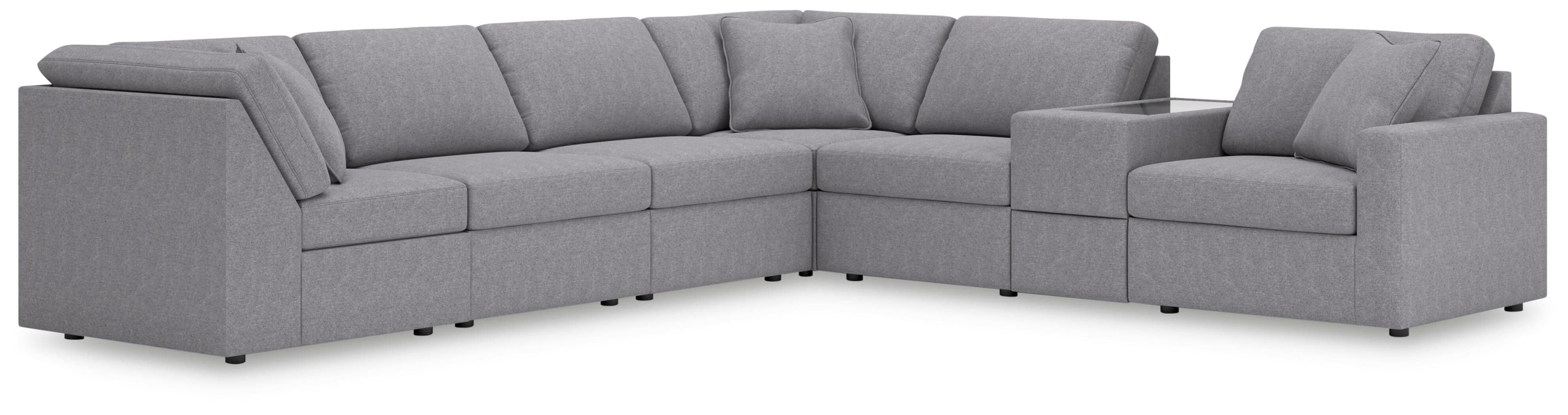 7-Piece Sectional With Storage Console And Raf Corner Chair