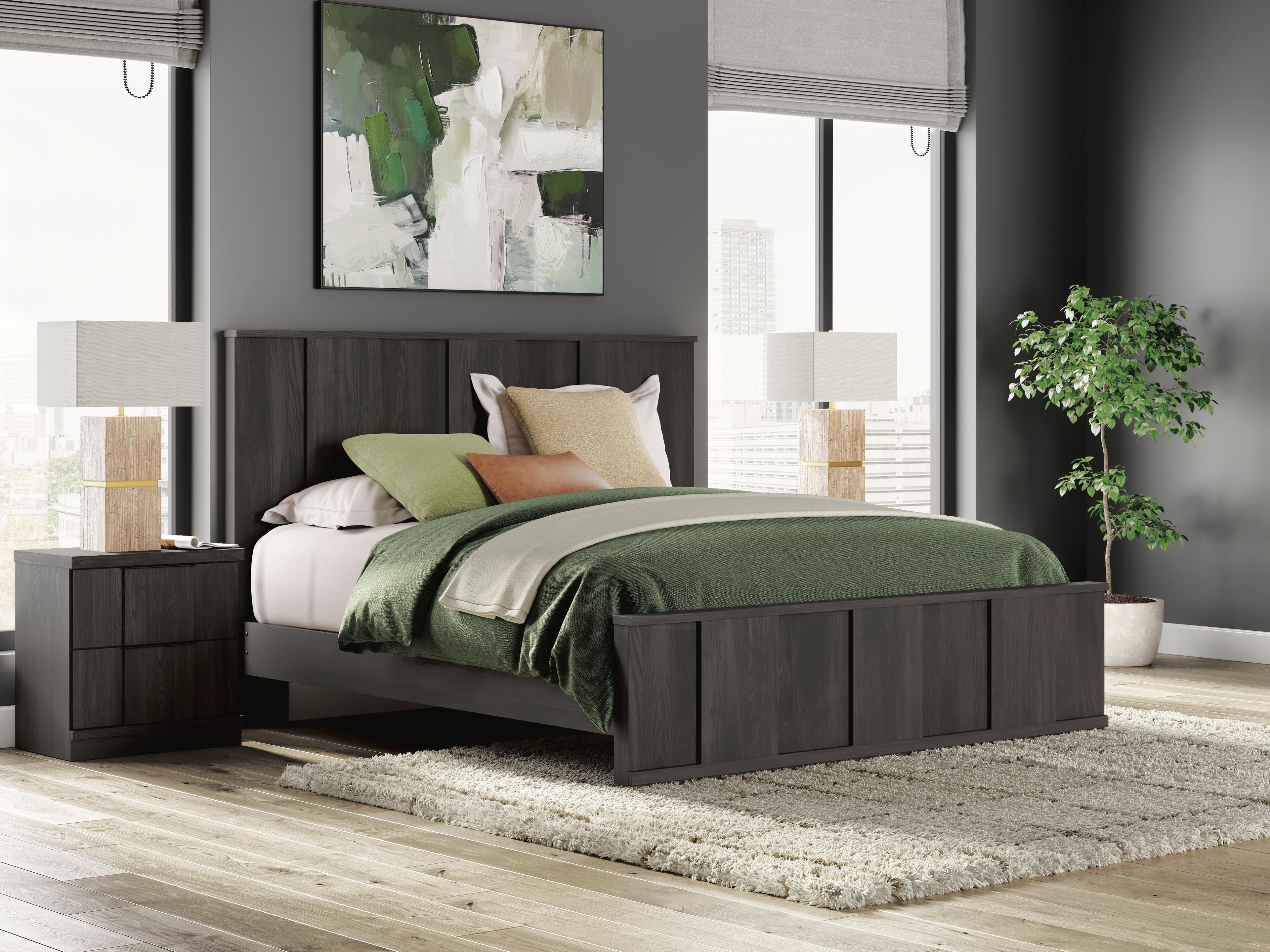 King Panel Platform Bed
