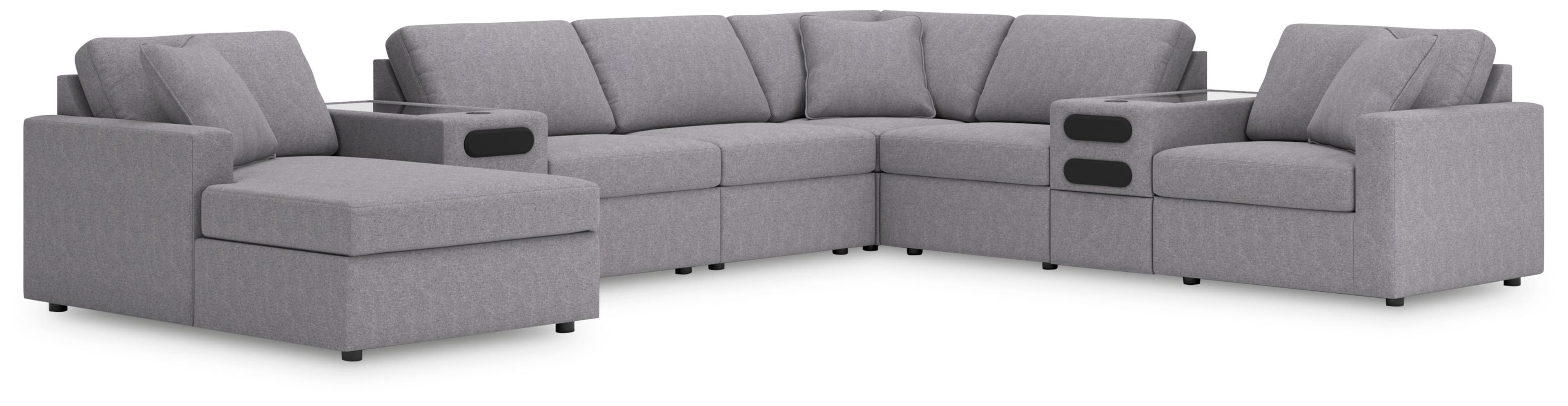 8-Piece Sectional With Audio System Console And Laf Corner Chaise