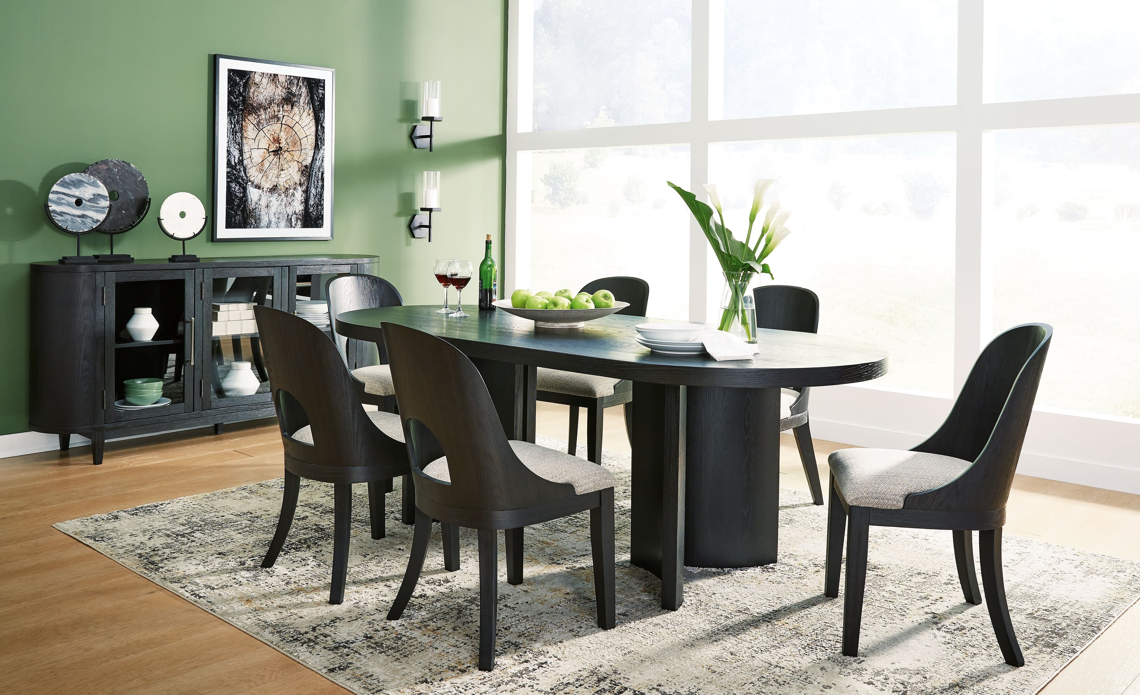 8 Pc. · Dining Table, 6 Side Chairs, Server