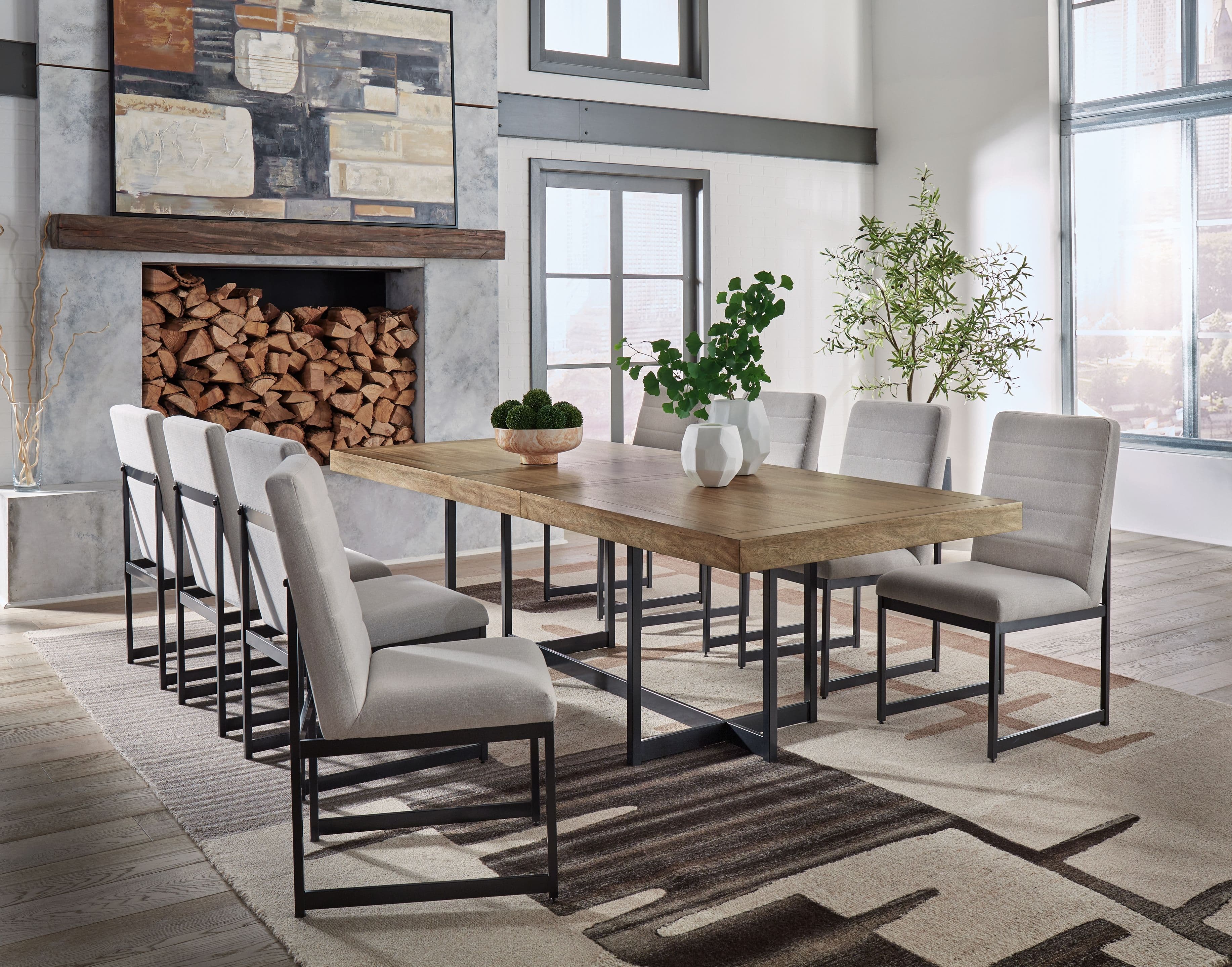 9 Pc. · Rectangular Dining Extension Table, 8 Side Chairs