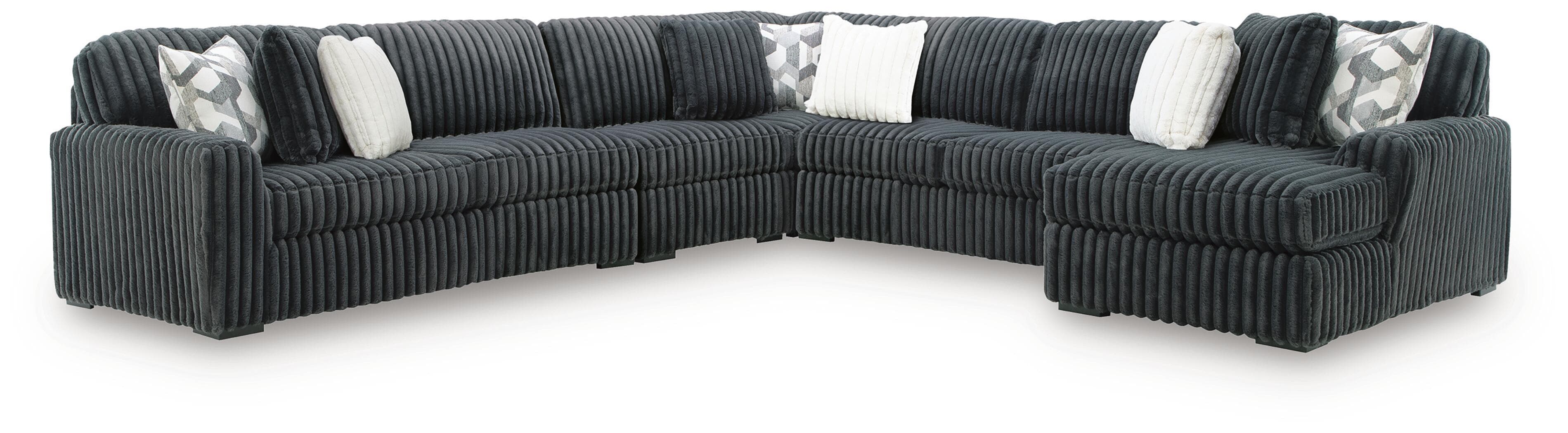 5-Piece Sectional With RAF Corner Chaise And LAF Sofa · Gunmetal
