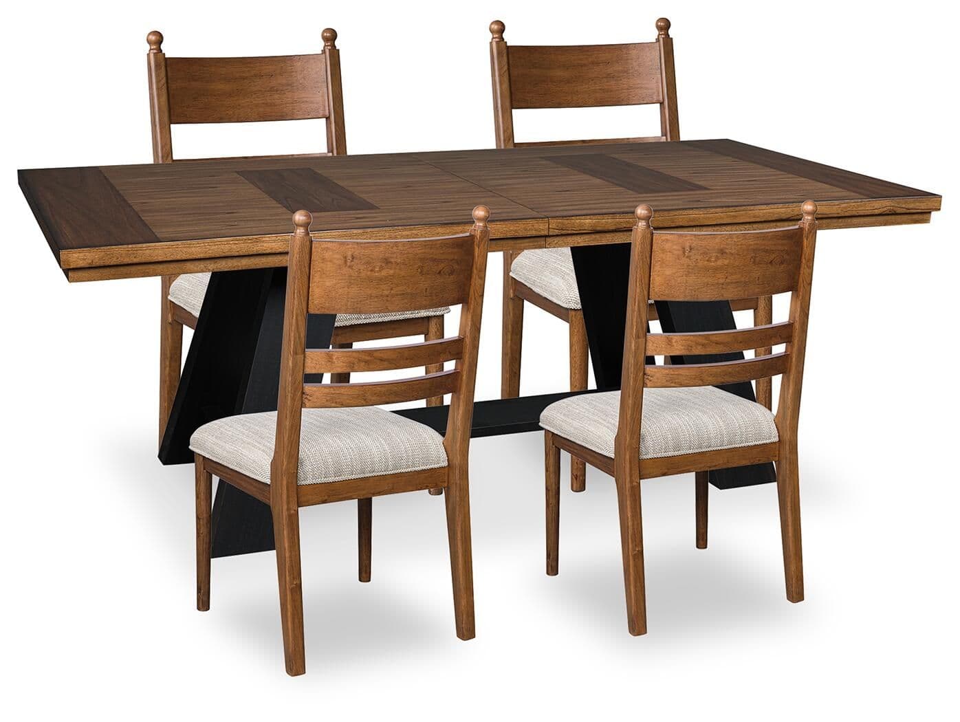 5 Pc. · Extension Dining Table And 4 Upholstered Side Chairs