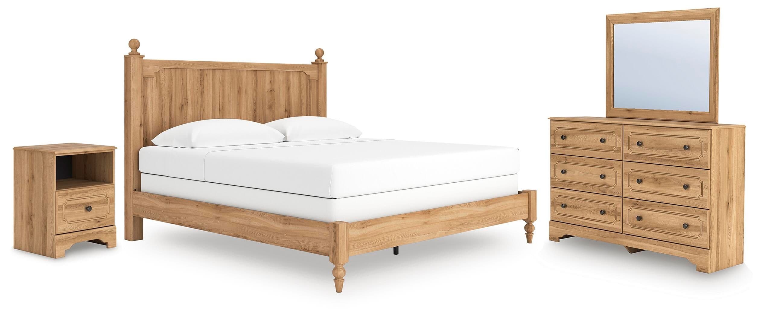 4 Pc. · King Panel Bed, Dresser, Mirror And Nightstand