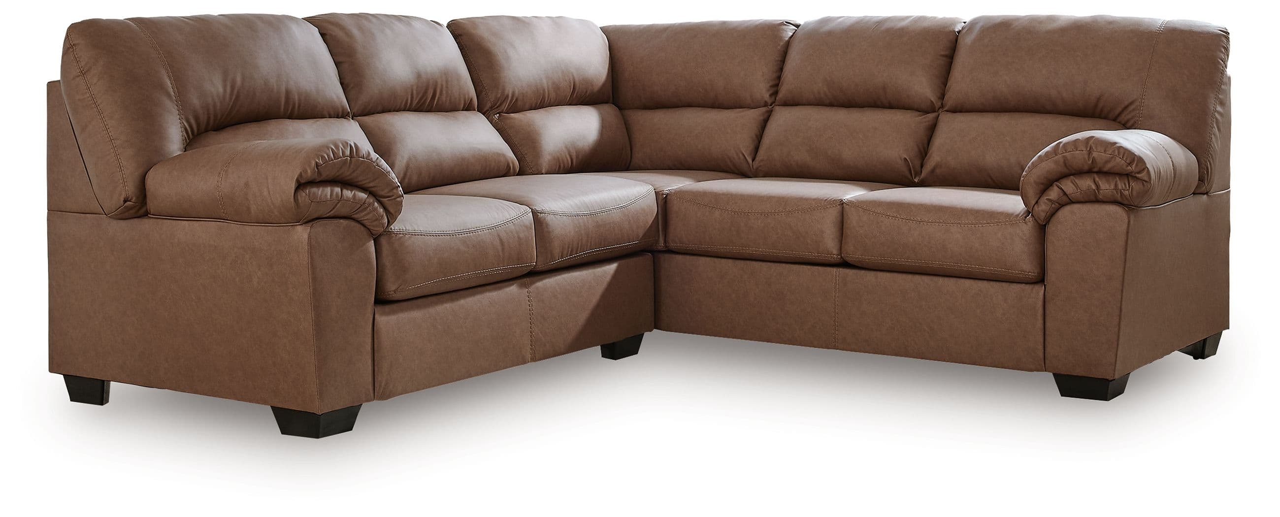 2-Piece Sectional With RAF Sofa With Corner Wedge · Caramel