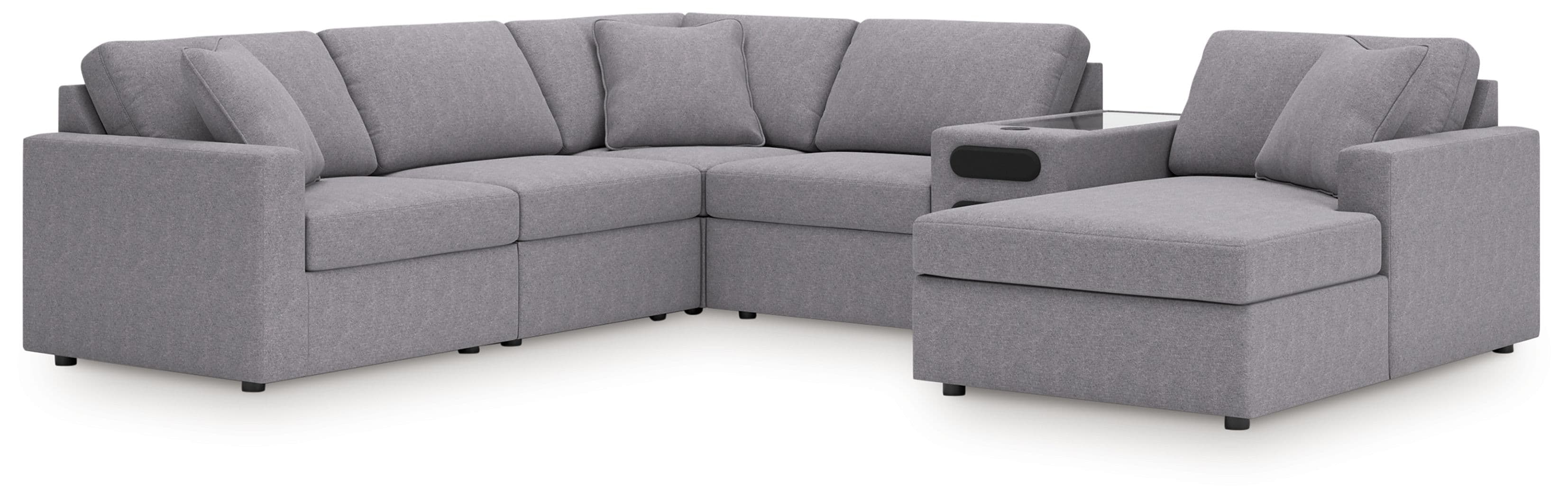 6-Piece Sectional With Audio System, Raf Corner Chaise And Laf Corner Chair
