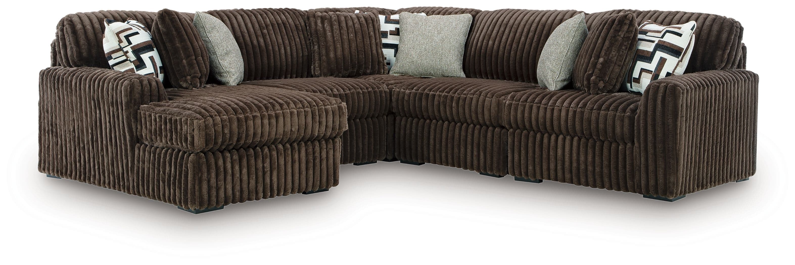 5-Piece Sectional With LAF Corner Chaise · Chocolate