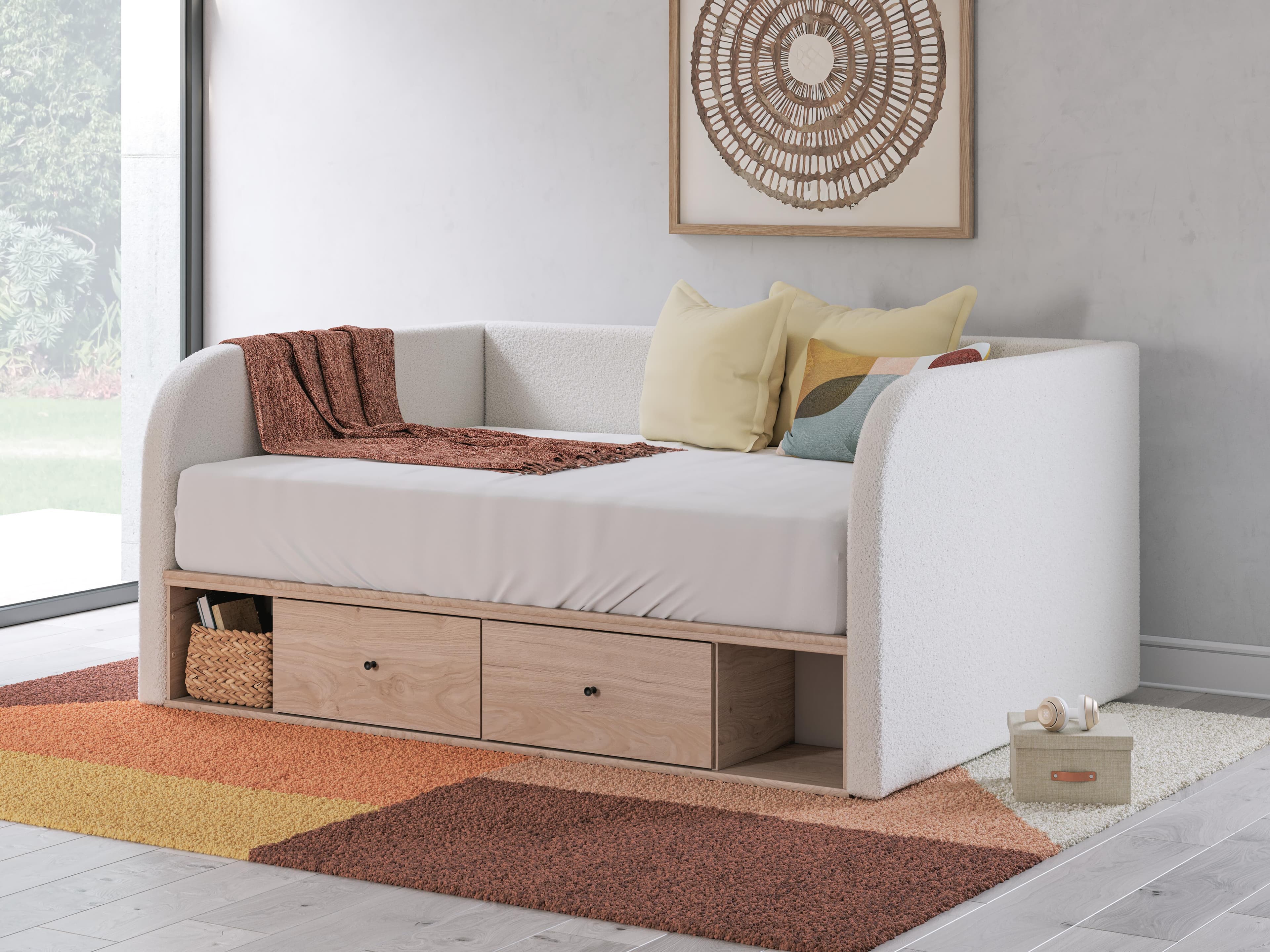 Full Upholstered Day Bed With Storage