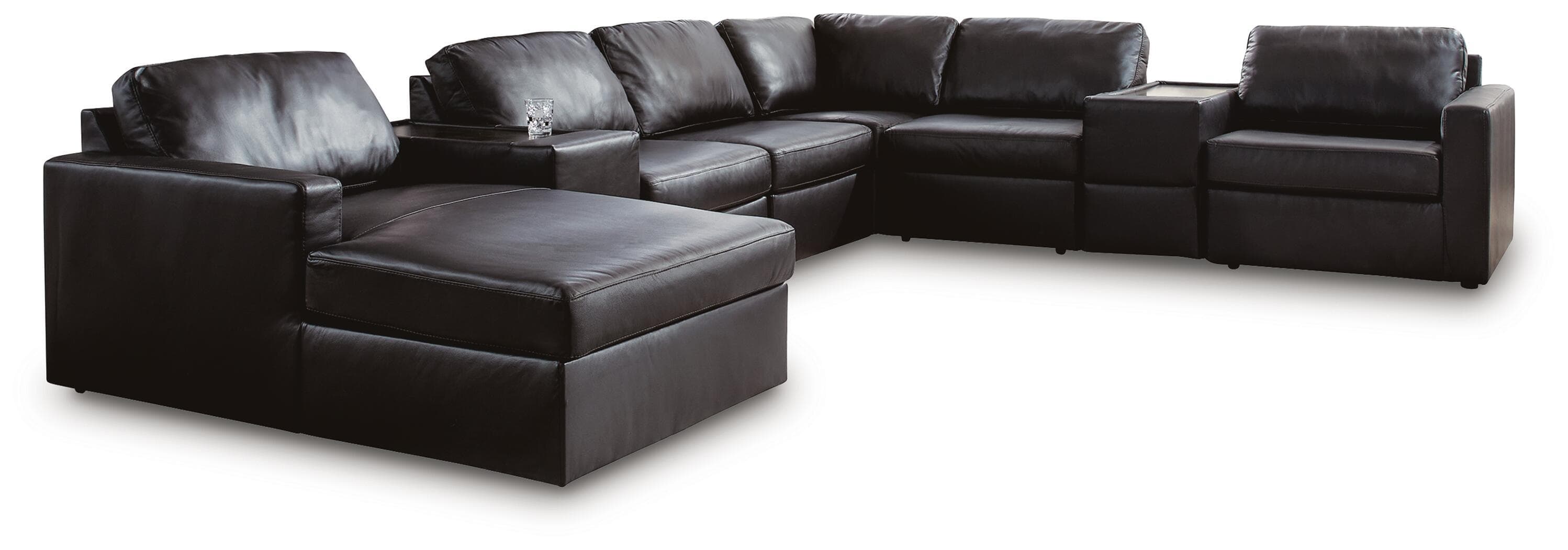 8-Piece Sectional With LAF Corner Chaise And Storage Consoles