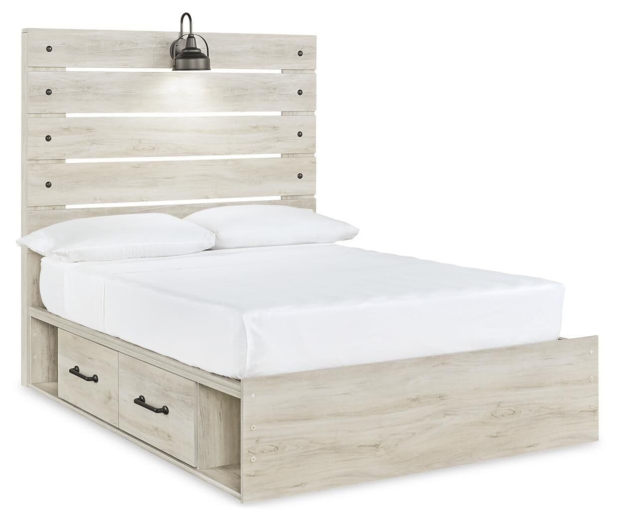 Full Panel Bed With 4 Storage Drawers
