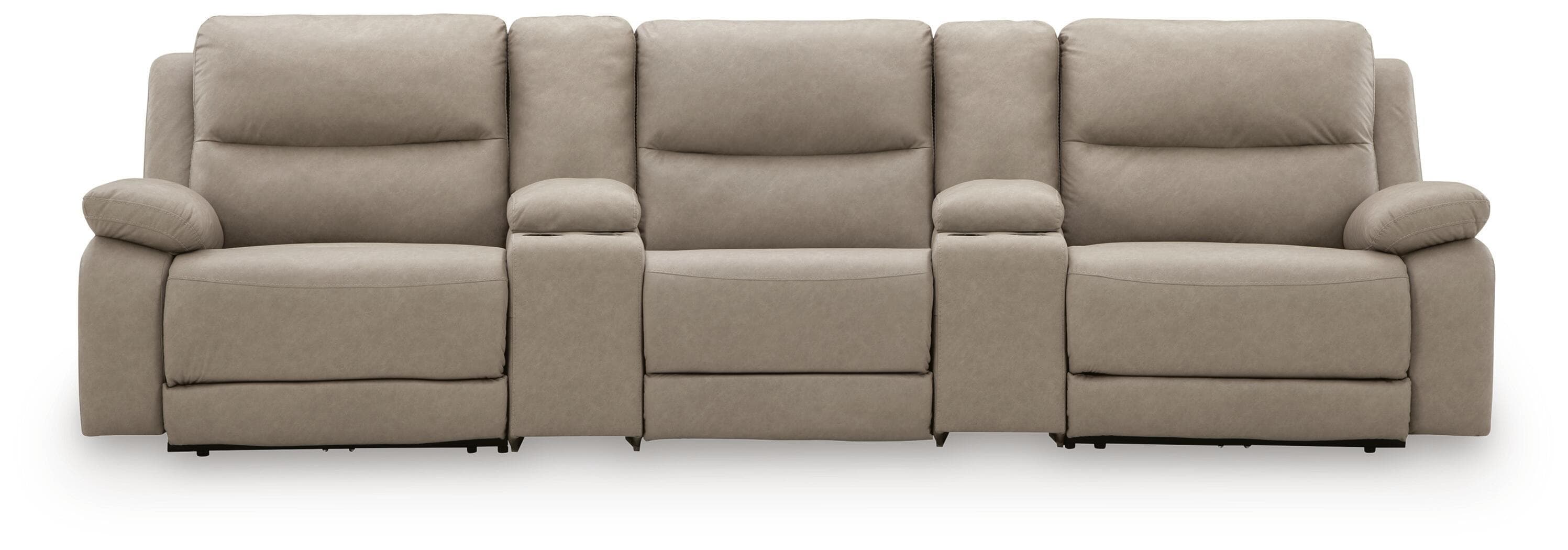 5-Piece Power Reclining Sectional With Armless Chair And 2 Storage Consoles