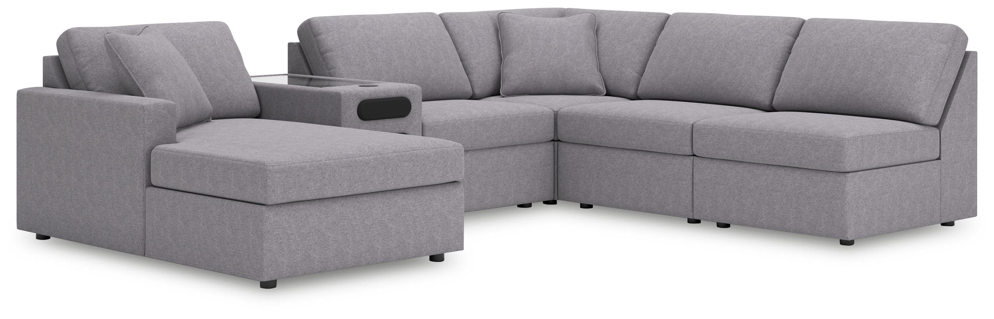 6-Piece Sectional With Laf Corner Chaise And Audio System Console