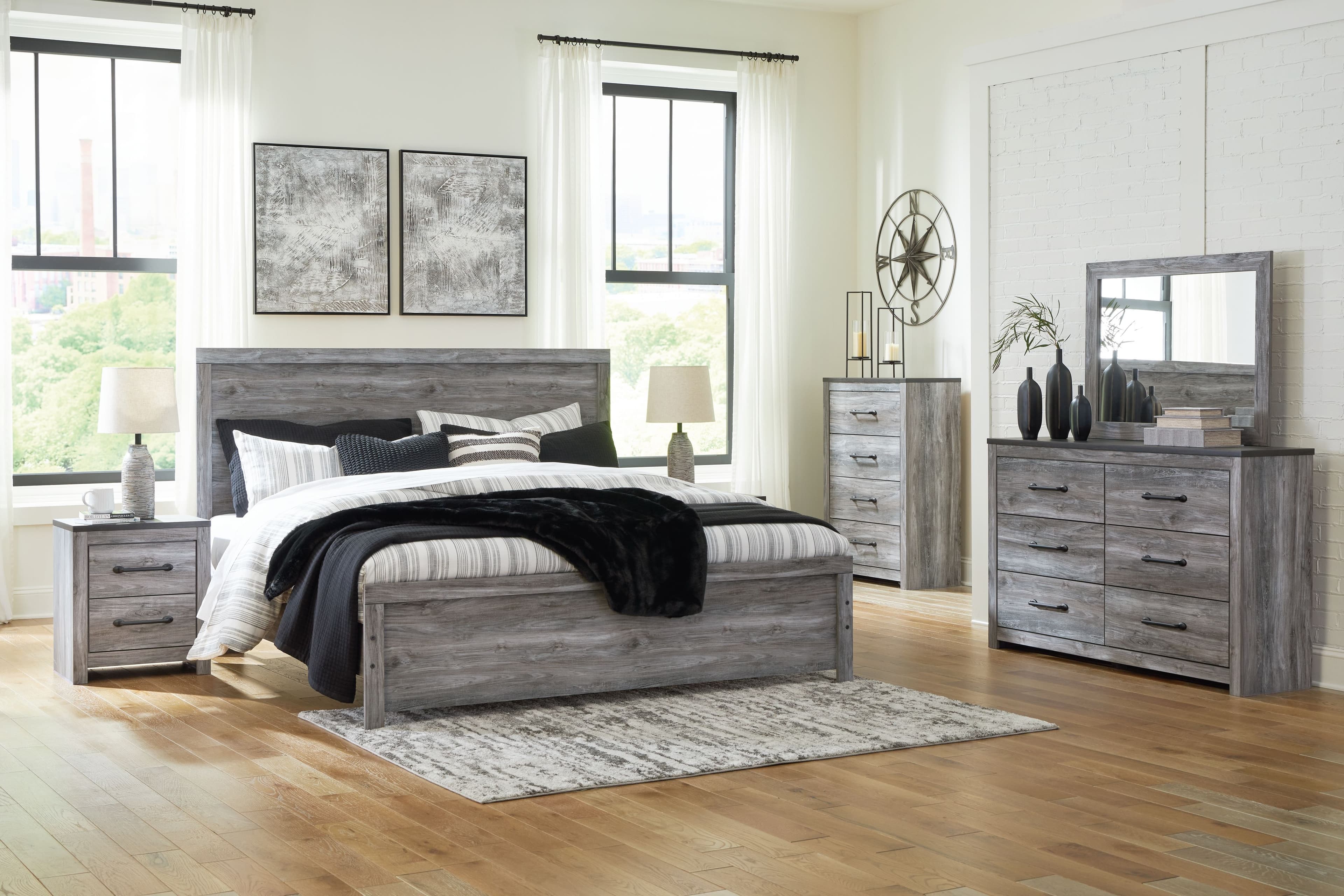 King Panel Bed · 5 Pc. · Dresser, Mirror, Chest, King Bed