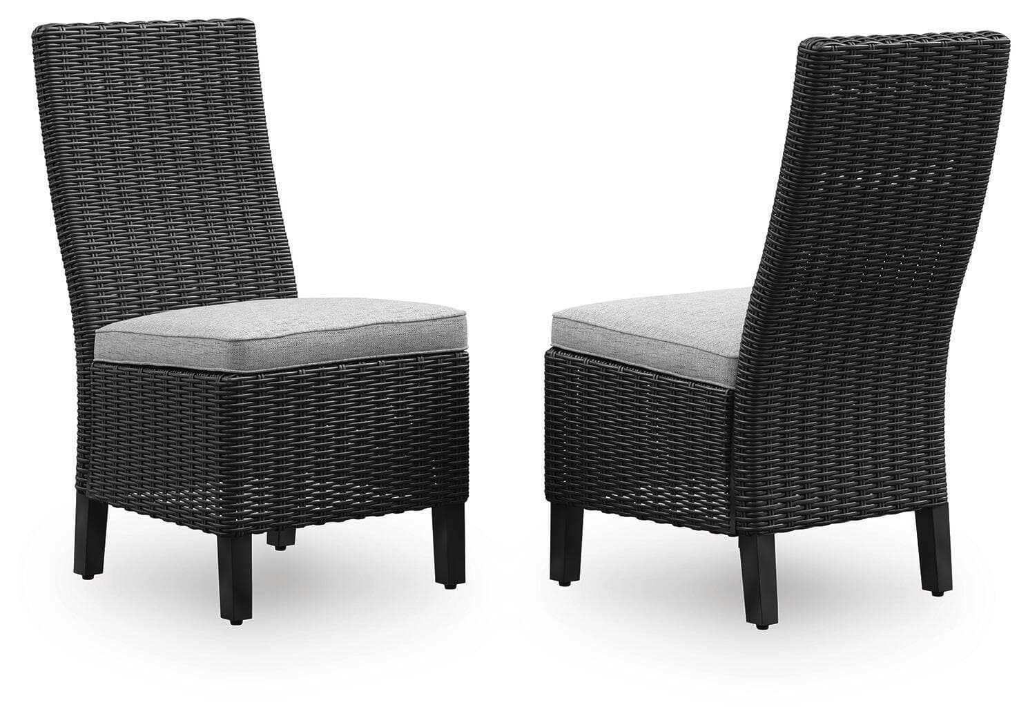 Beachcroft - Side Chair With Cushion (Set of 2) - Black / Light Gray