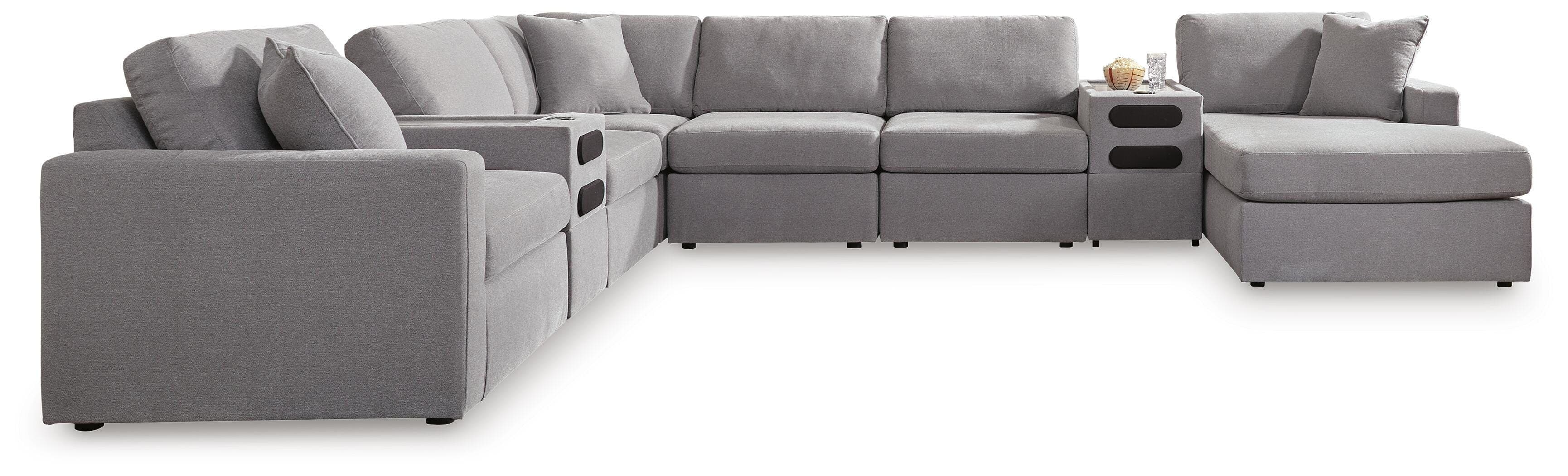 8-Piece Sectional Wth RAF Corner Storage Chaise And 2 Audio Consoles