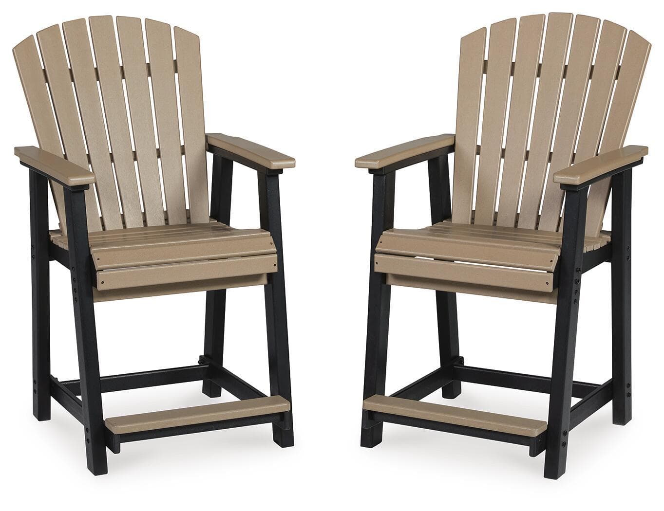 Fairen Trail - Barstool (Set of 2) - Black / Driftwood