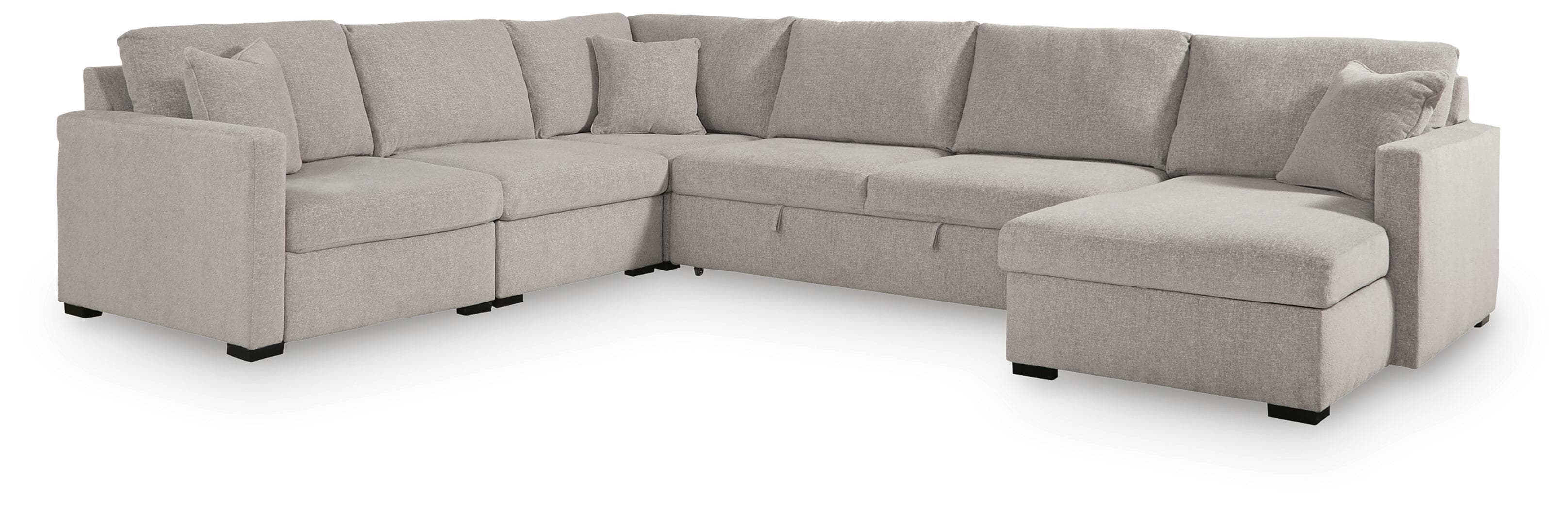 5-Piece Sectional With RAF Corner Chaise And Pop Up Sleeper