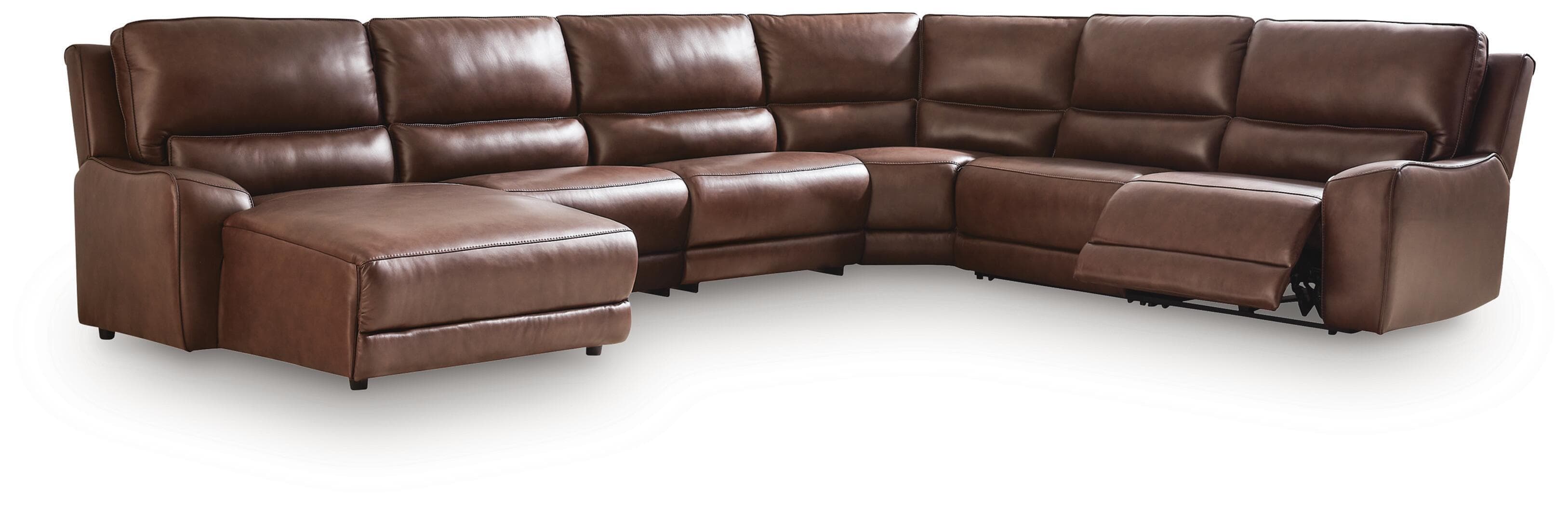6-Piece Power Reclining Sectional With LAF Press Back Power Chaise · Canyon