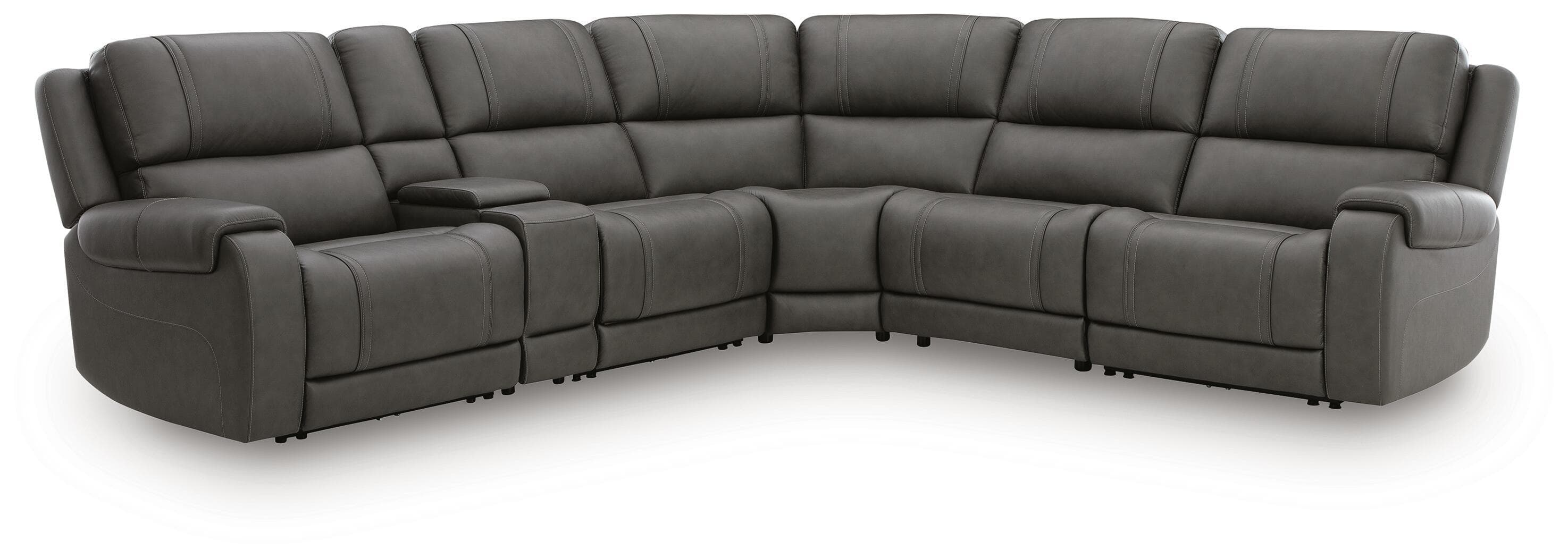6-Piece Power Reclining Sectional With 2 Armless Chairs And Storage Console