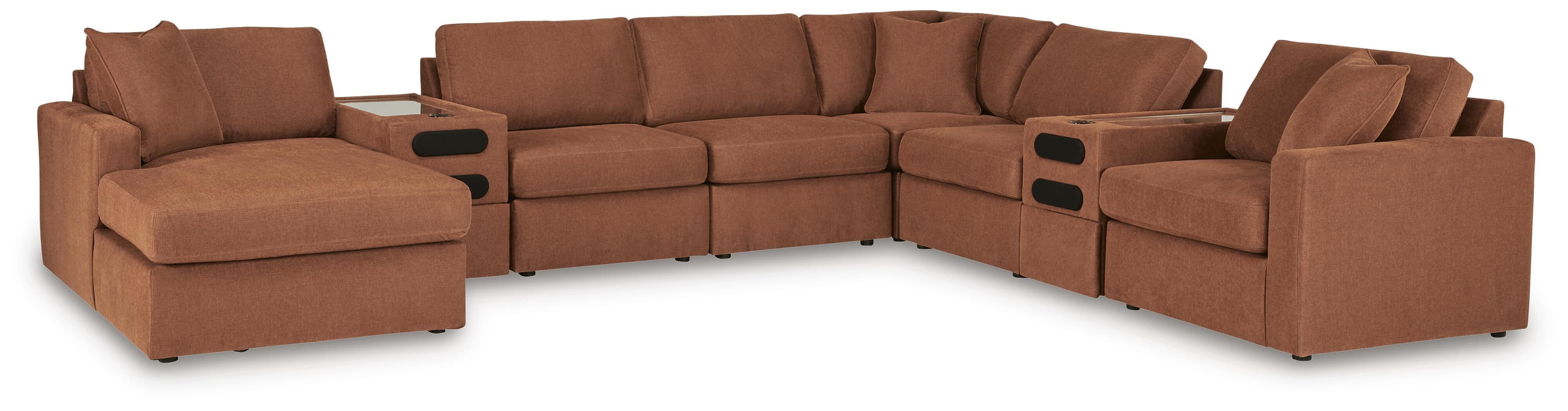 8-Piece Sectional With Laf Corner Chaise And Audio System Console