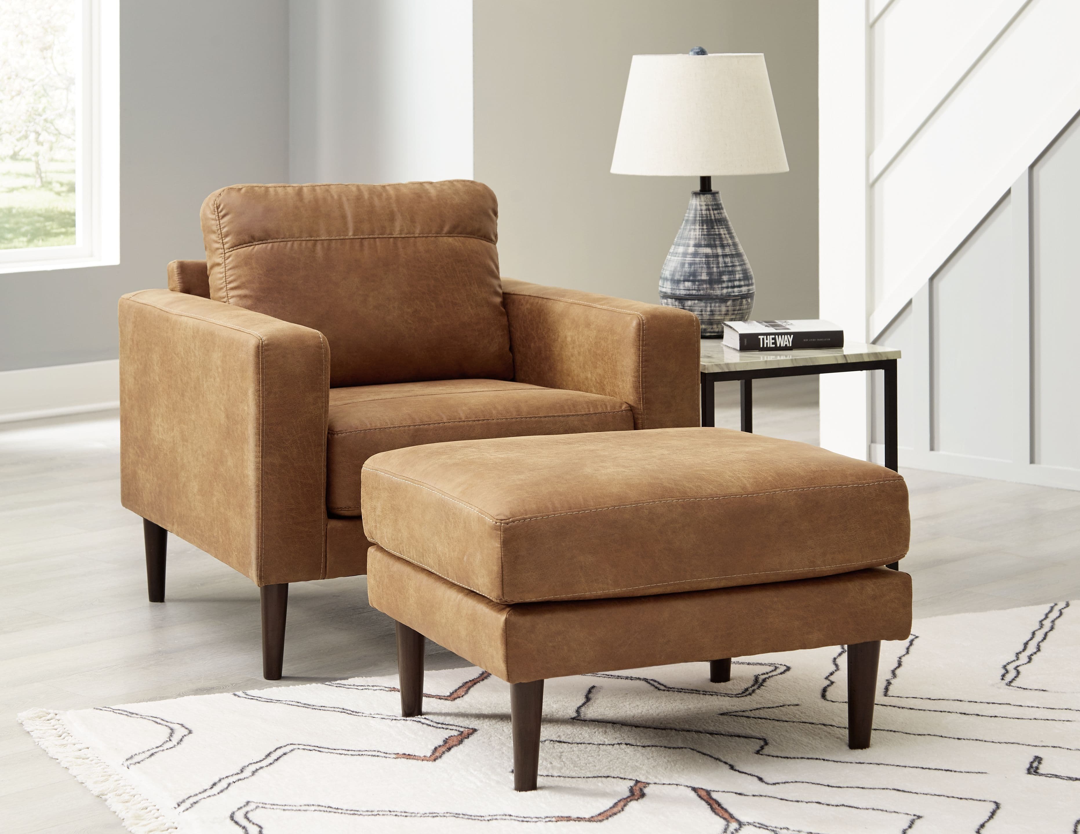 Telora - 2 Pc. - Chair, Ottoman - Caramel