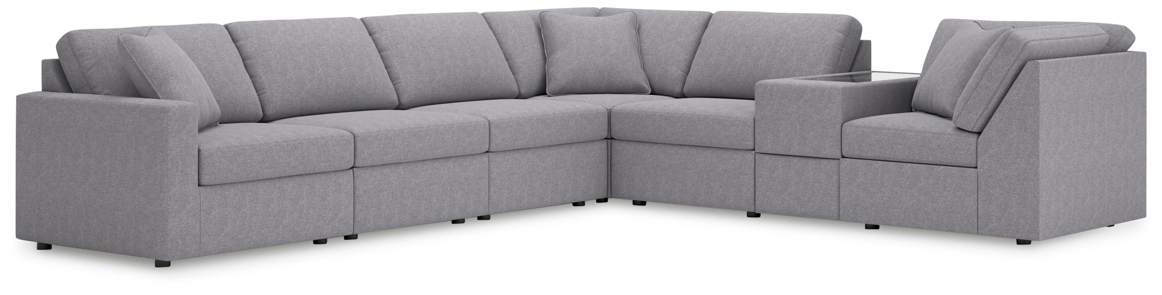 7-Piece Sectional With Storage Console And Laf Corner Chair
