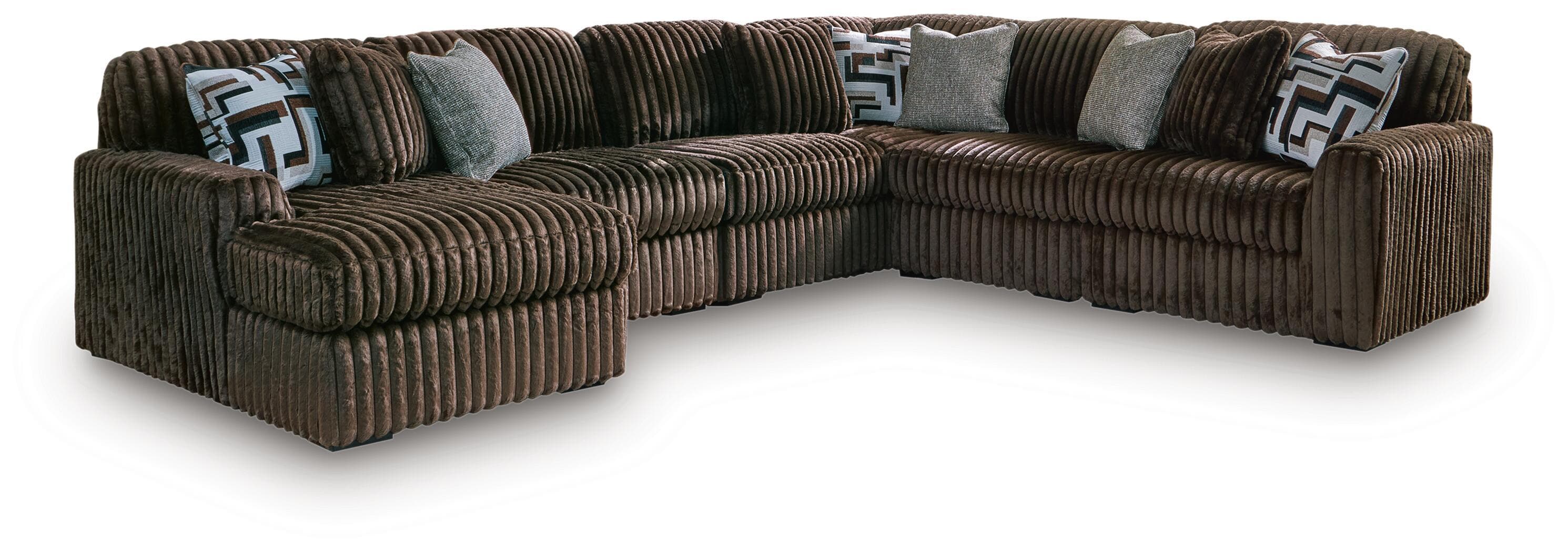 6-Piece Sectional With LAF Corner Chaise · Chocolate
