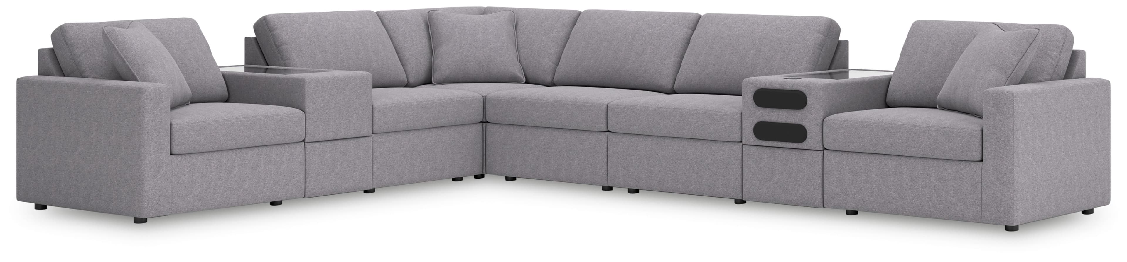 8-Piece Sectional With Audio And Storage Consoles