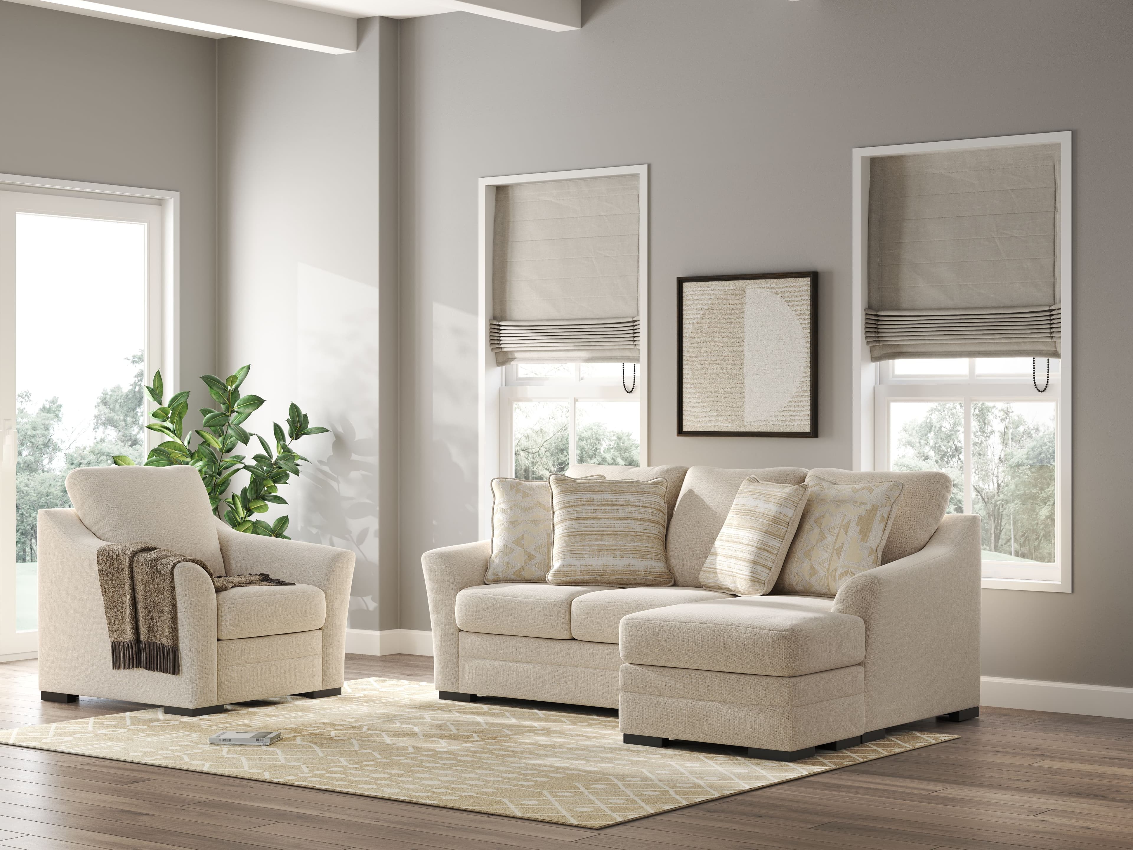Lango - 2 Pc. - Sofa Chaise, Chair - Jute