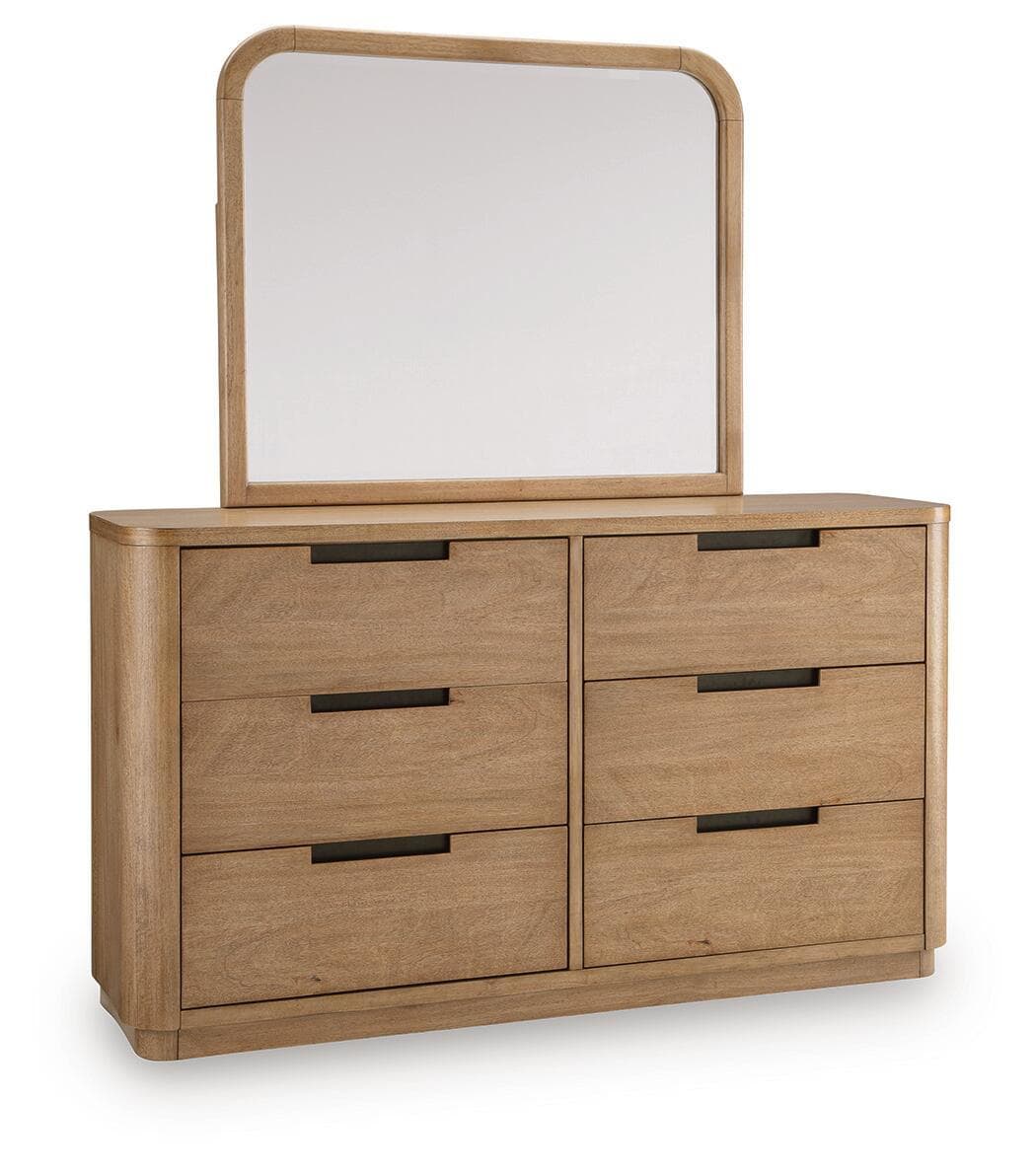 Pamaria - Dresser And Mirror - Light Brown
