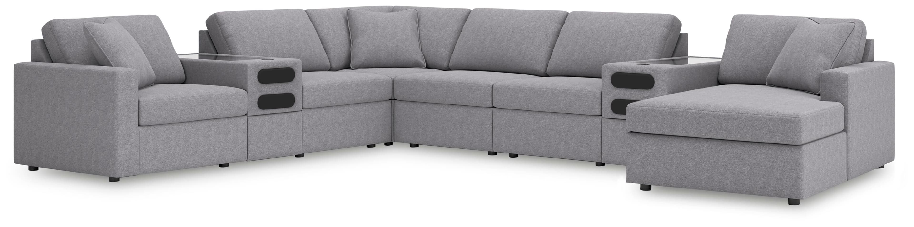 8-Piece Sectional With Audio System And Raf Corner Chaise