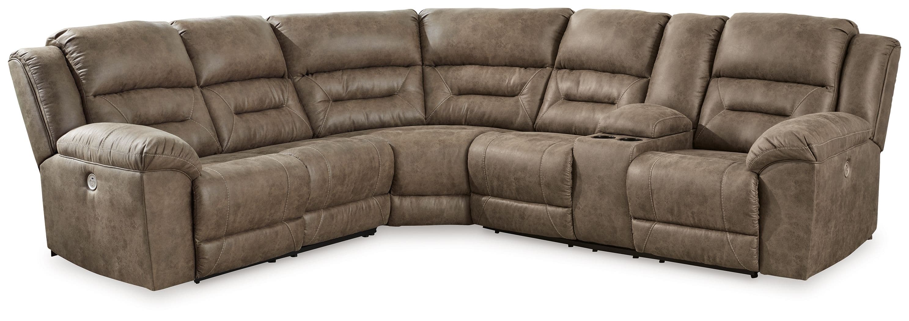 3-Piece Power Reclining Sectional With Raf Power Reclining Loveseat With Console