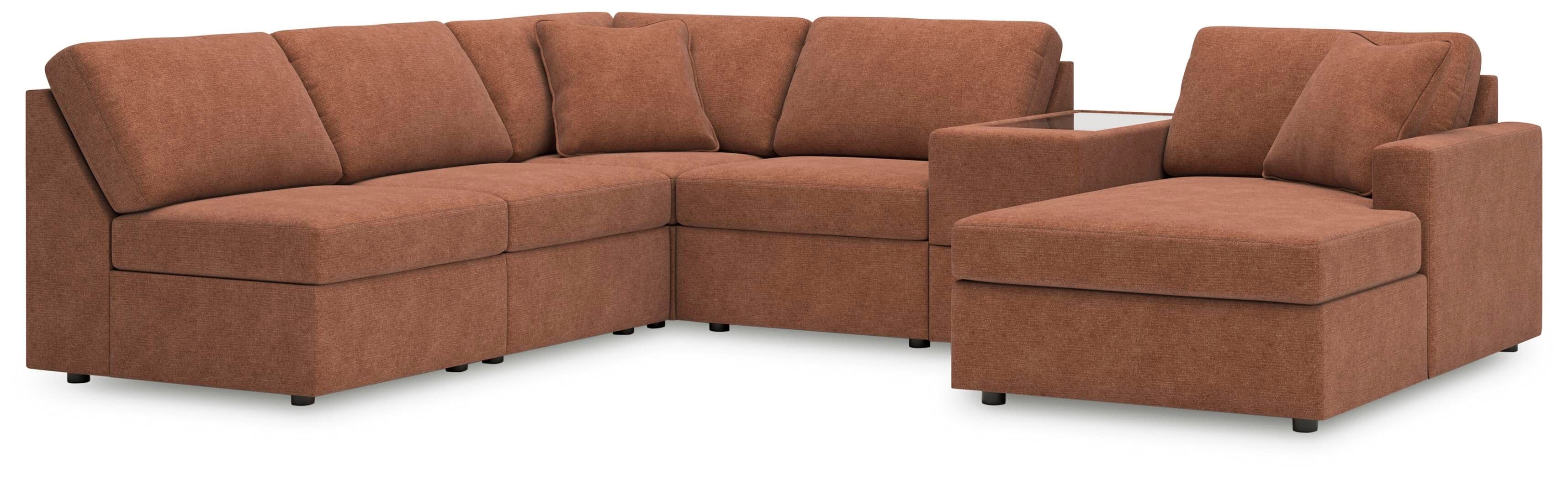 6-Piece Sectional With Raf Corner Chaise And Storage Console