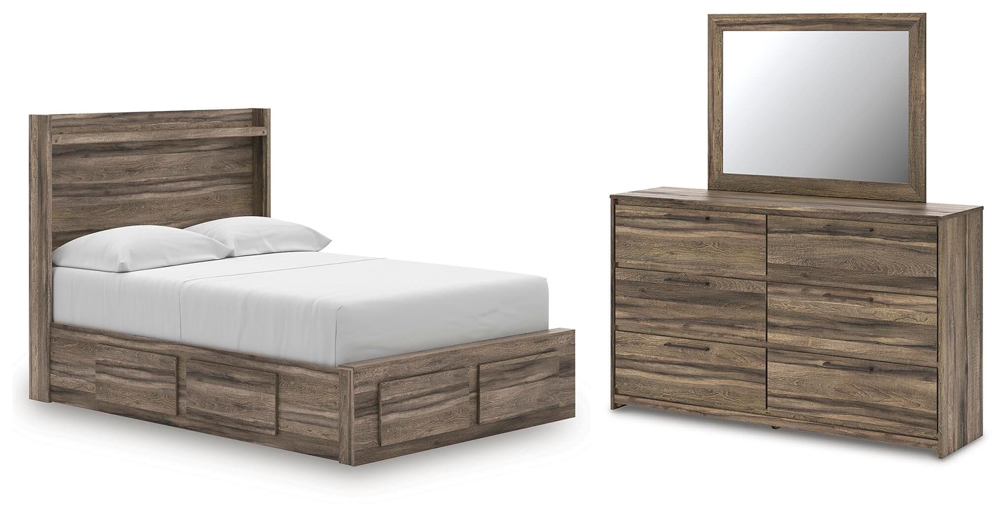 3 Pc. · Full Panel Storage Bed With Under Bed Storage Unit, Dresser And Mirror