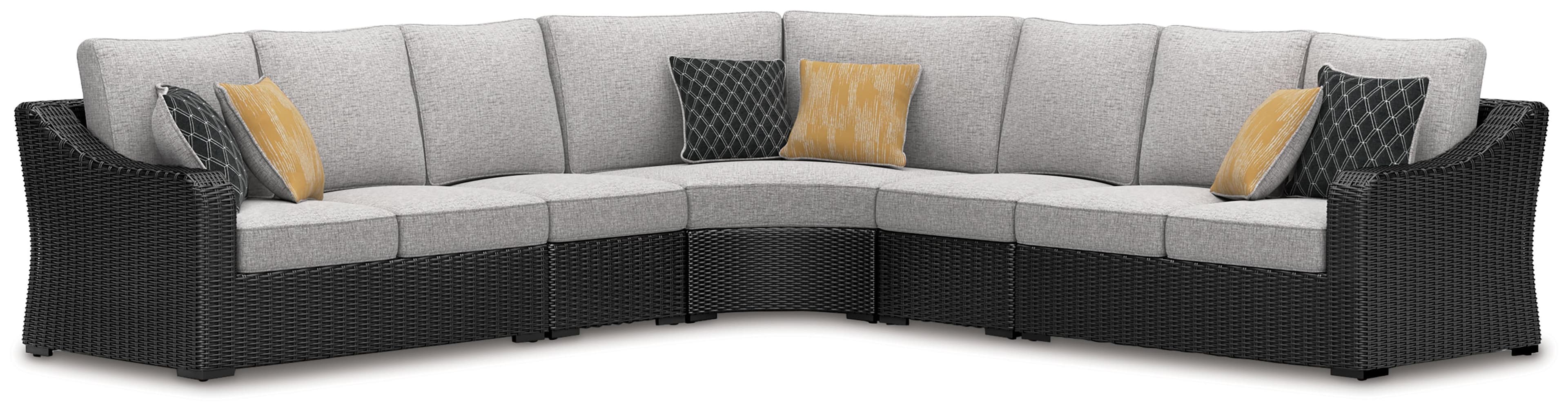 5-Piece Outdoor Sectional · Black / Light Gray