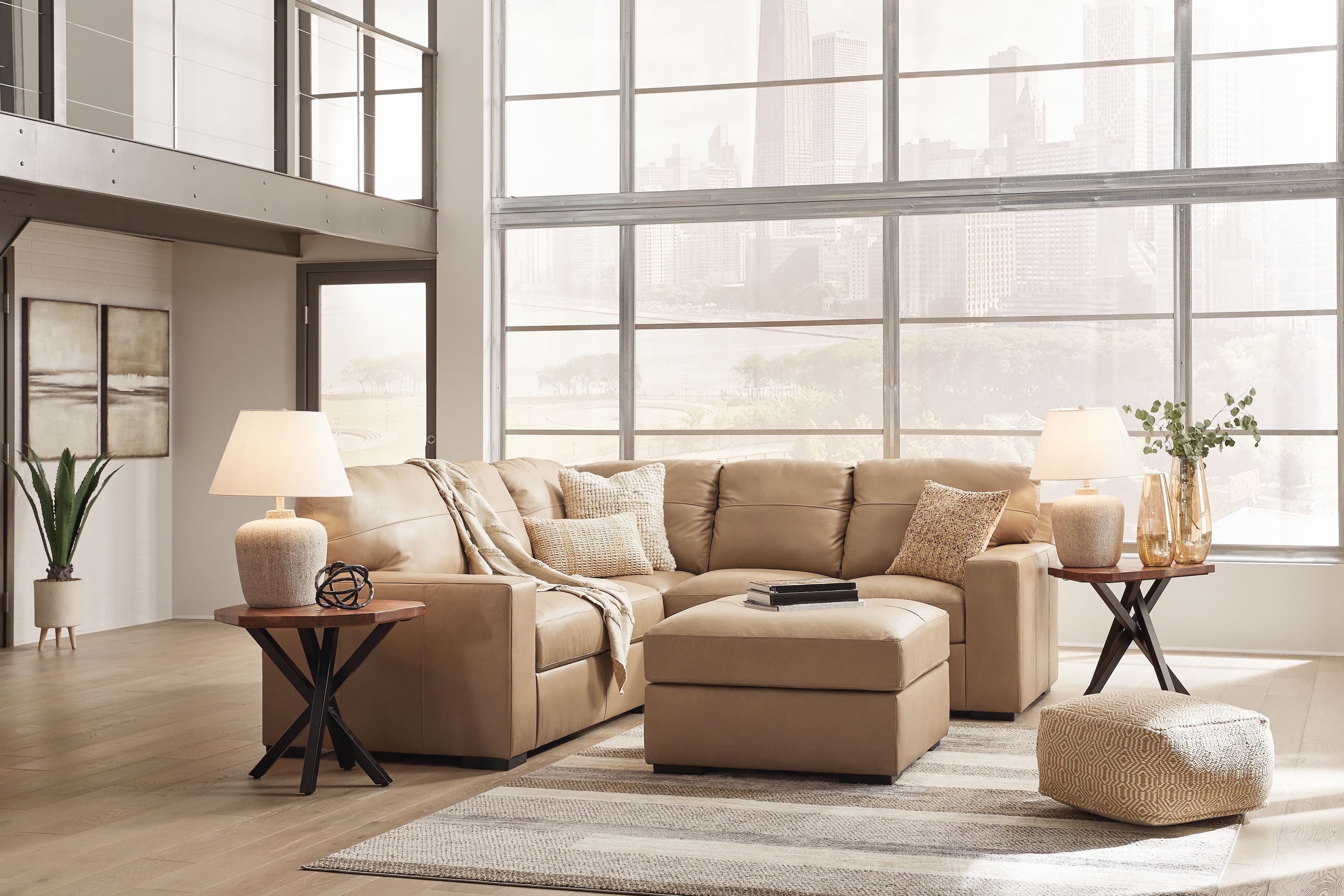 2-Piece Sectional With Laf Loveseat, Ottoman