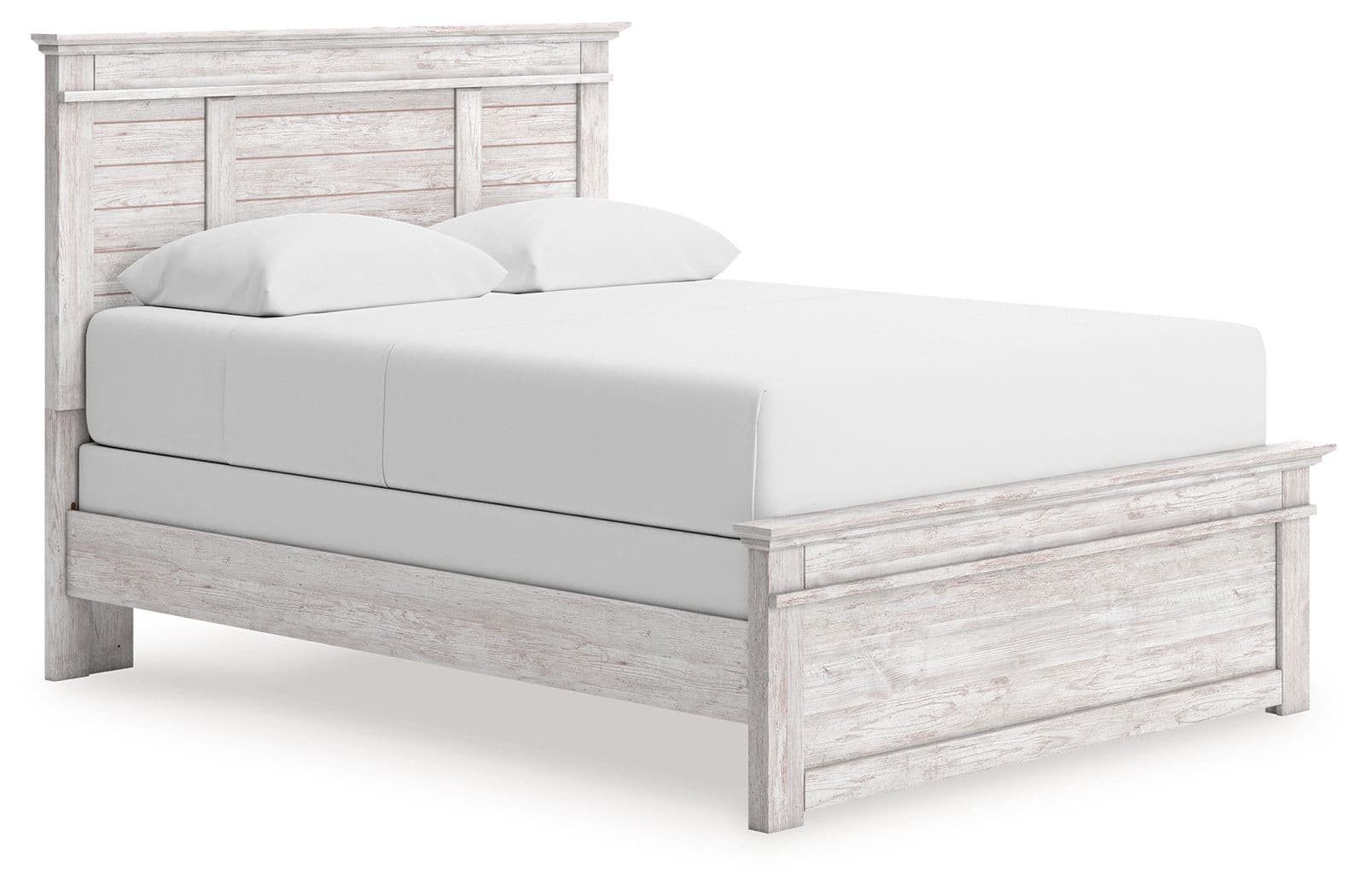 Queen Panel Bed · Whitewash