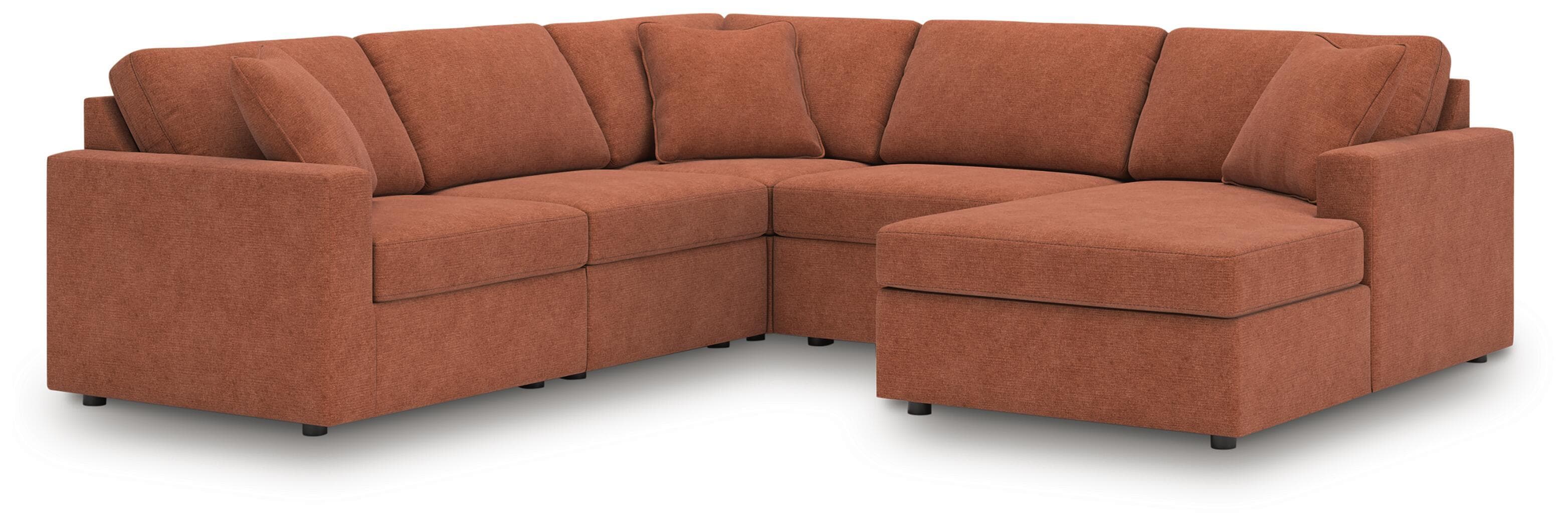 5-Piece Sectional With Raf Corner Chaise, With Laf Corner Chair
