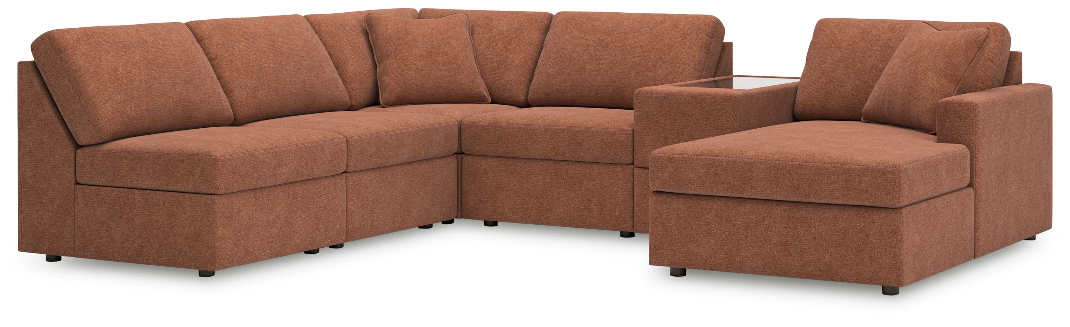 6-Piece Sectional With Raf Corner Chaise And Storage Console