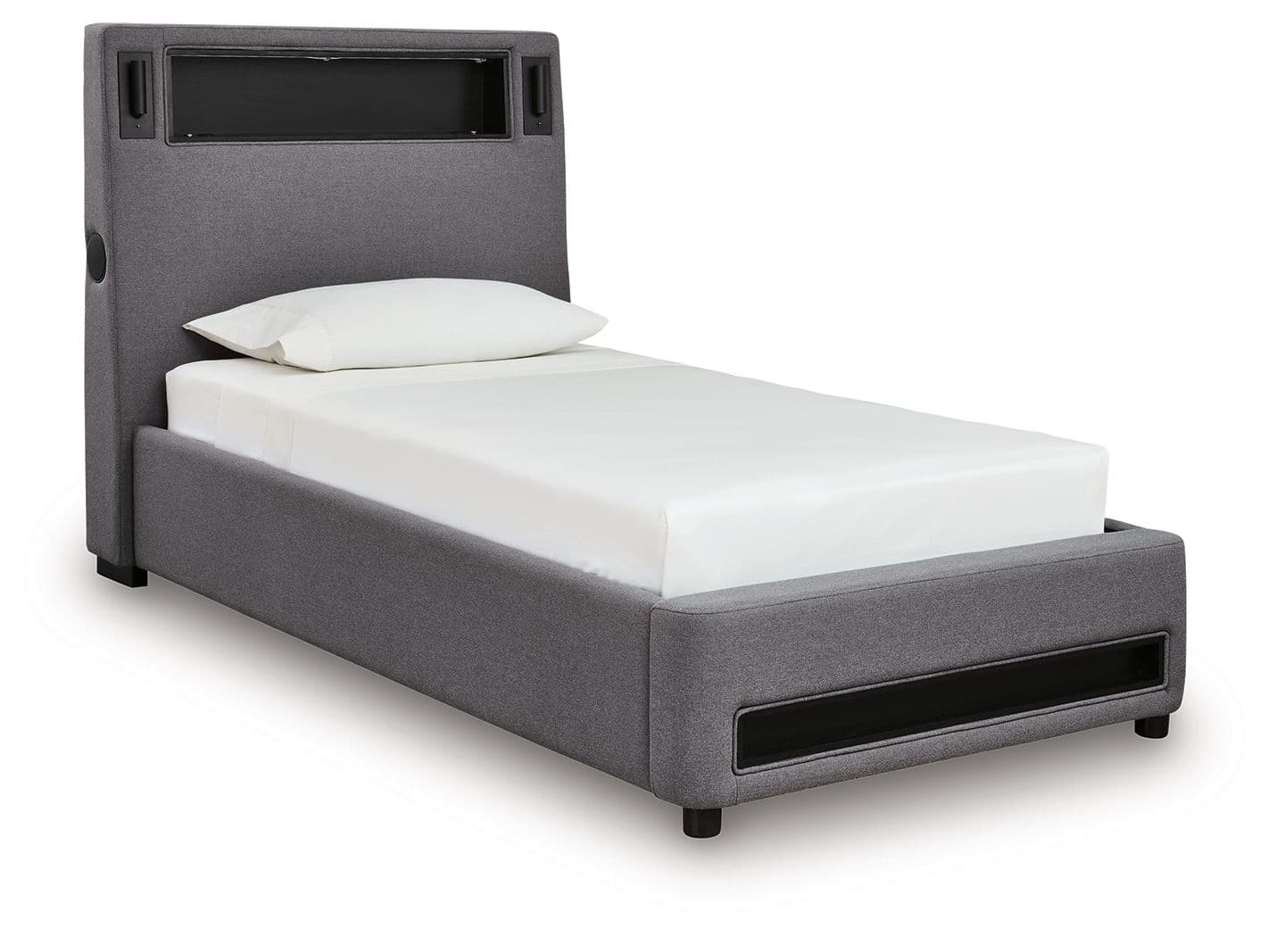 Twin Upholstered Bed With Wireless Audio