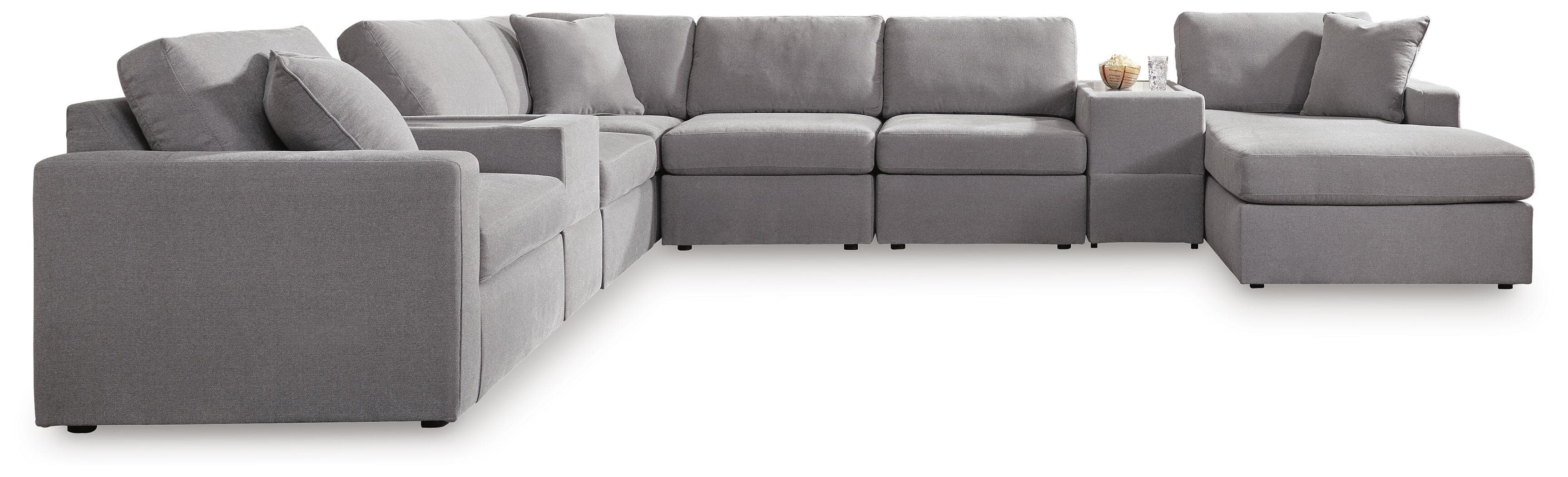 8-Piece Sectional With Raf Corner Chaise And 2 Storage Consoles