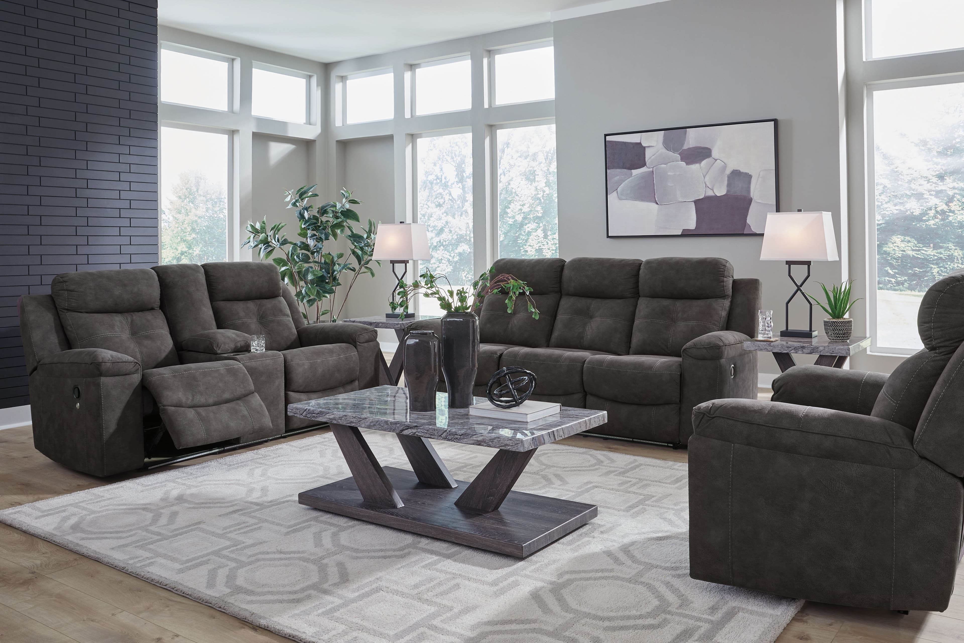 3 Pc. · Reclining Sofa, Reclining Loveseat With Console, Recliner