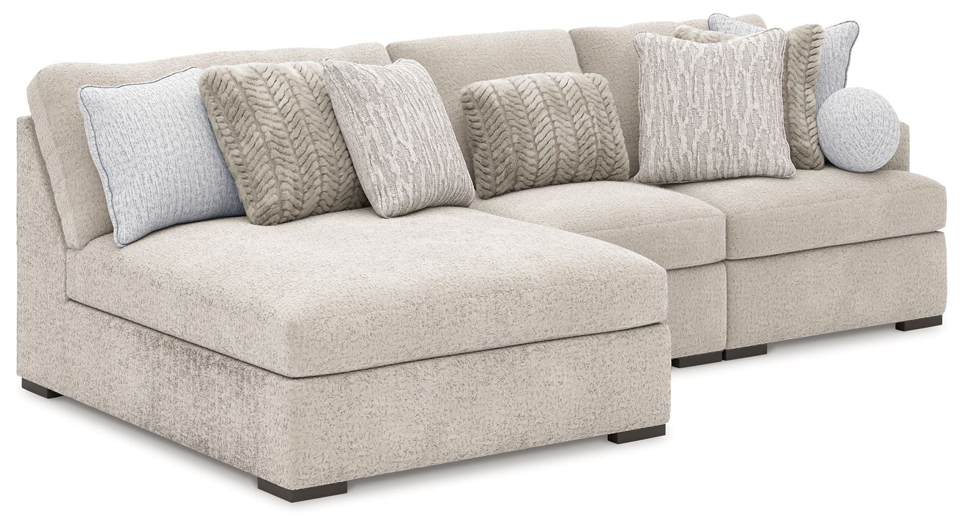 3-Piece Sectional With Armless Chaise And RAF Corner Chair