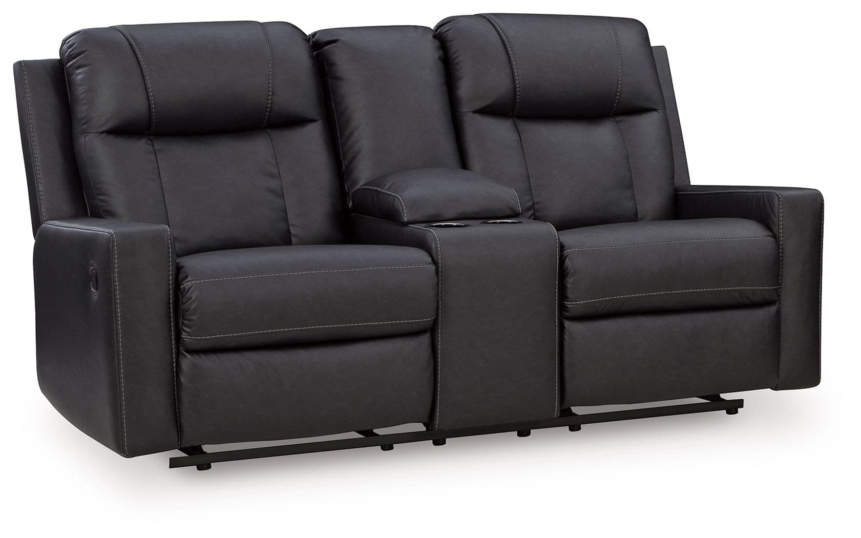 Mackmenville - Double Reclining Loveseat With Console - Carbon